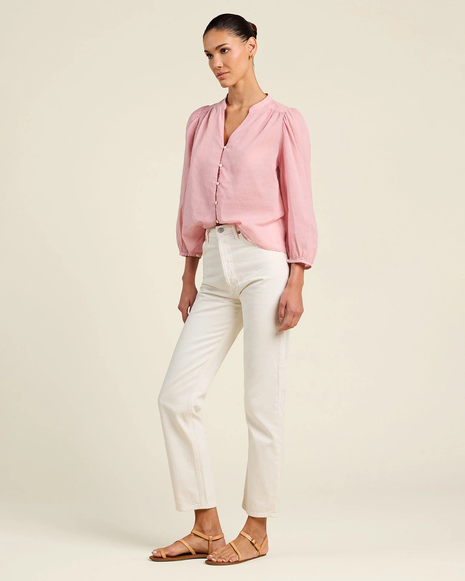 Maisey Blouse in Blush Houndstooth - Image 3