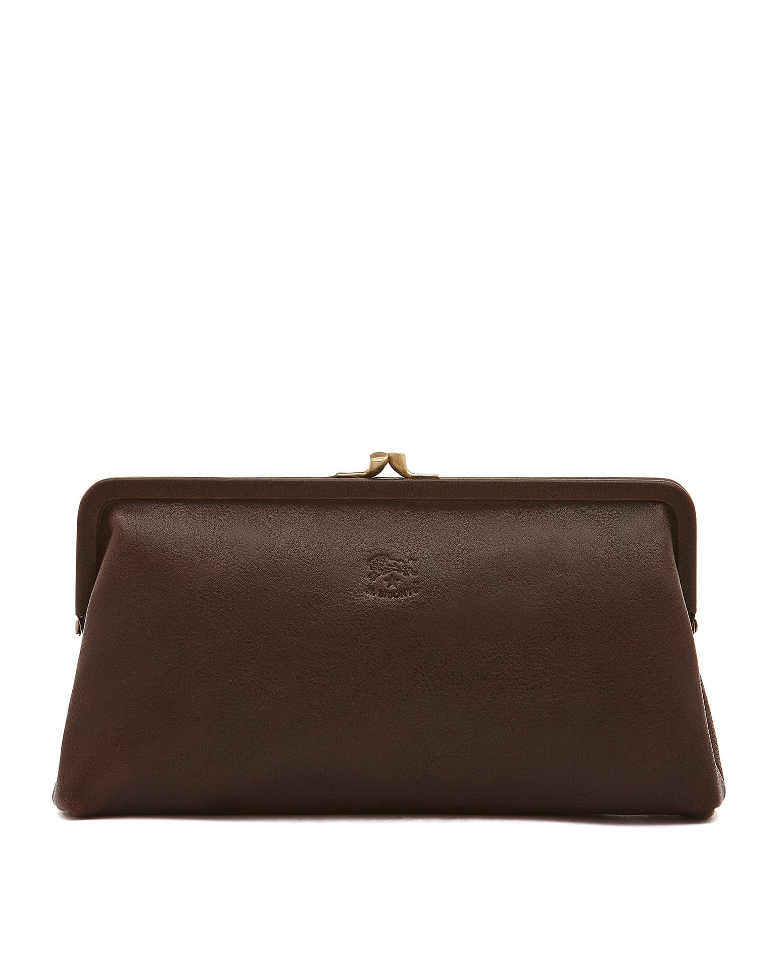 Manuela Clutch in Caffe w/ Brass Hardware