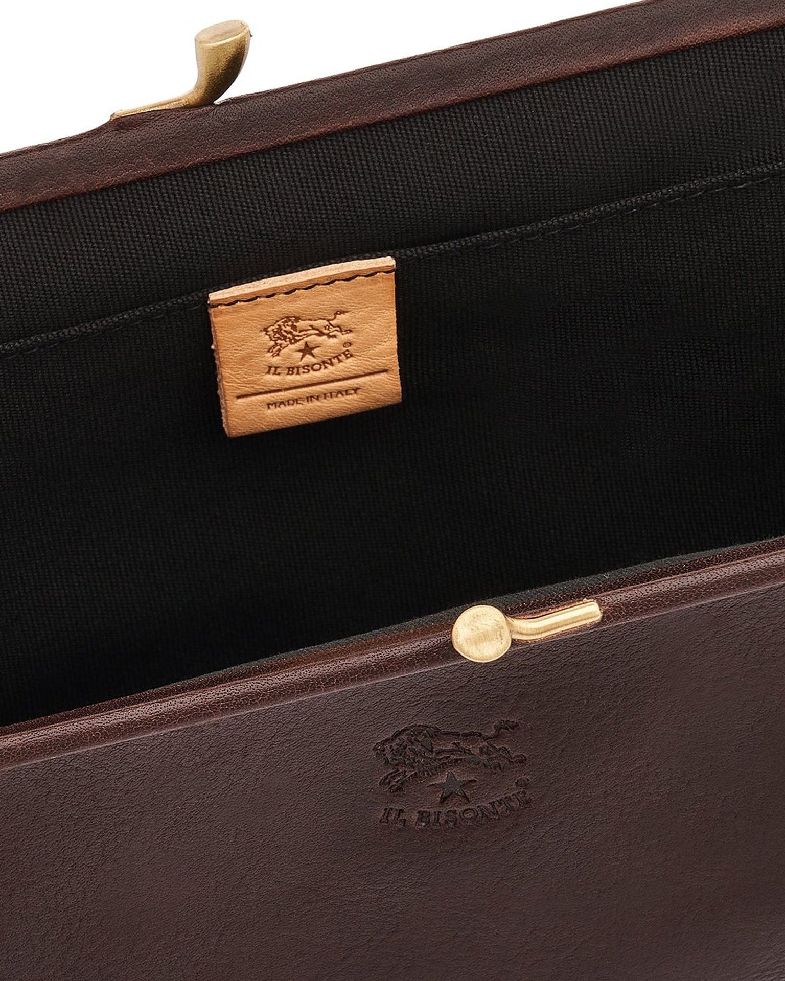 Manuela Clutch in Caffe w/ Brass Hardware - Image 3
