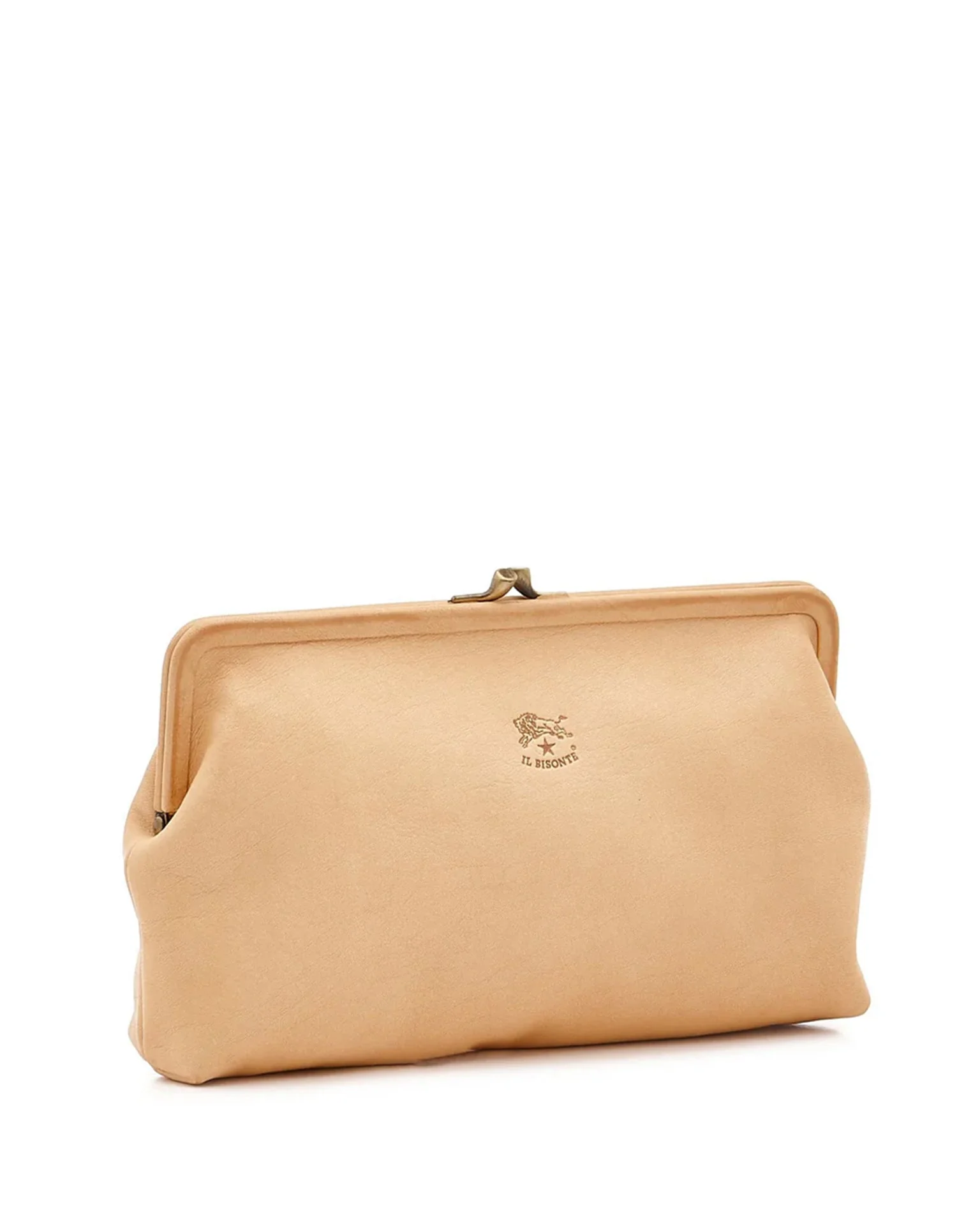 Manuela Clutch in Naturale w/ Brass Hardware - Image 3