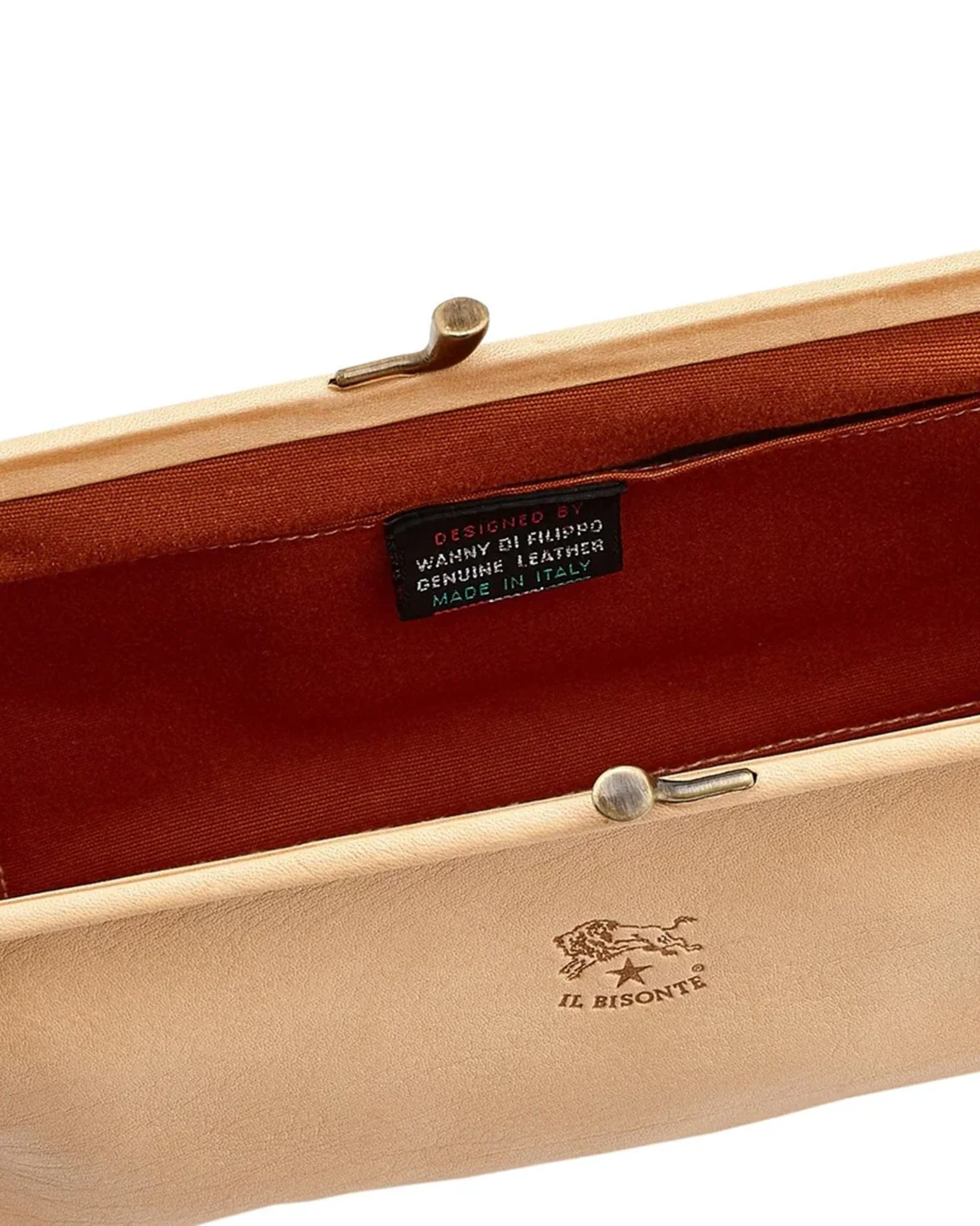Manuela Clutch in Naturale w/ Brass Hardware - Image 4