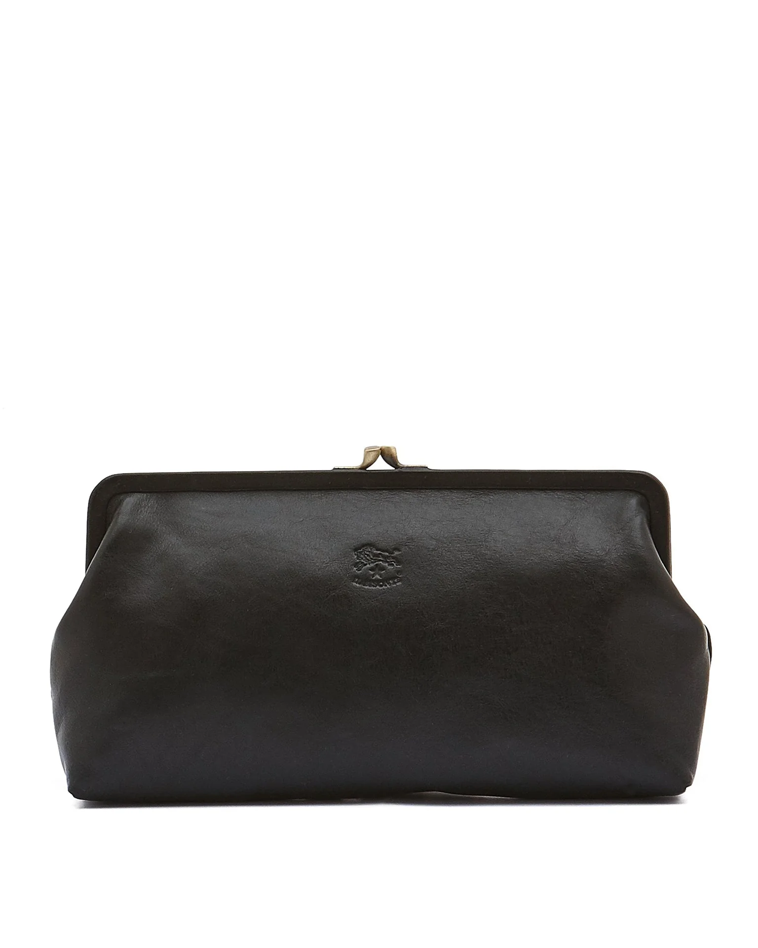 Manuela Clutch in Nero w/ Brass Hardware