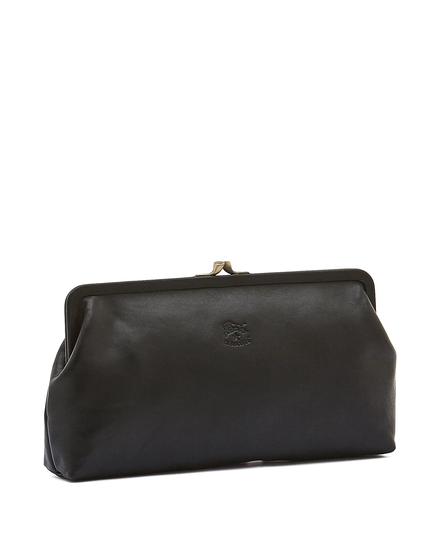 Manuela Clutch in Nero w/ Brass Hardware - Image 3