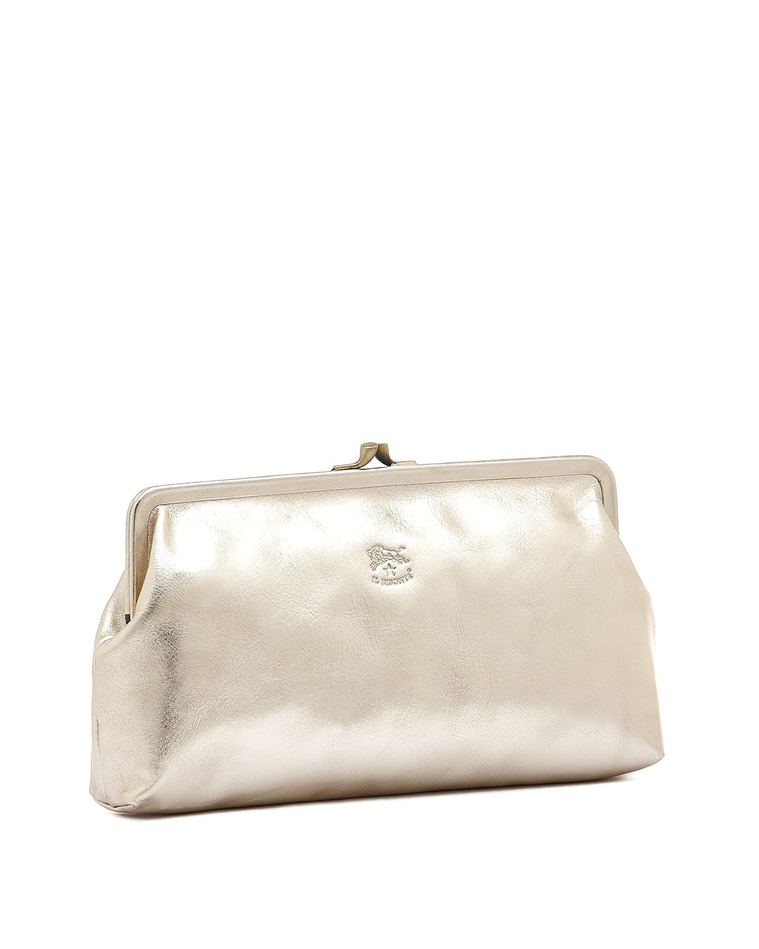 Manuela Clutch in Platino w/ Brass Hardware - Image 3