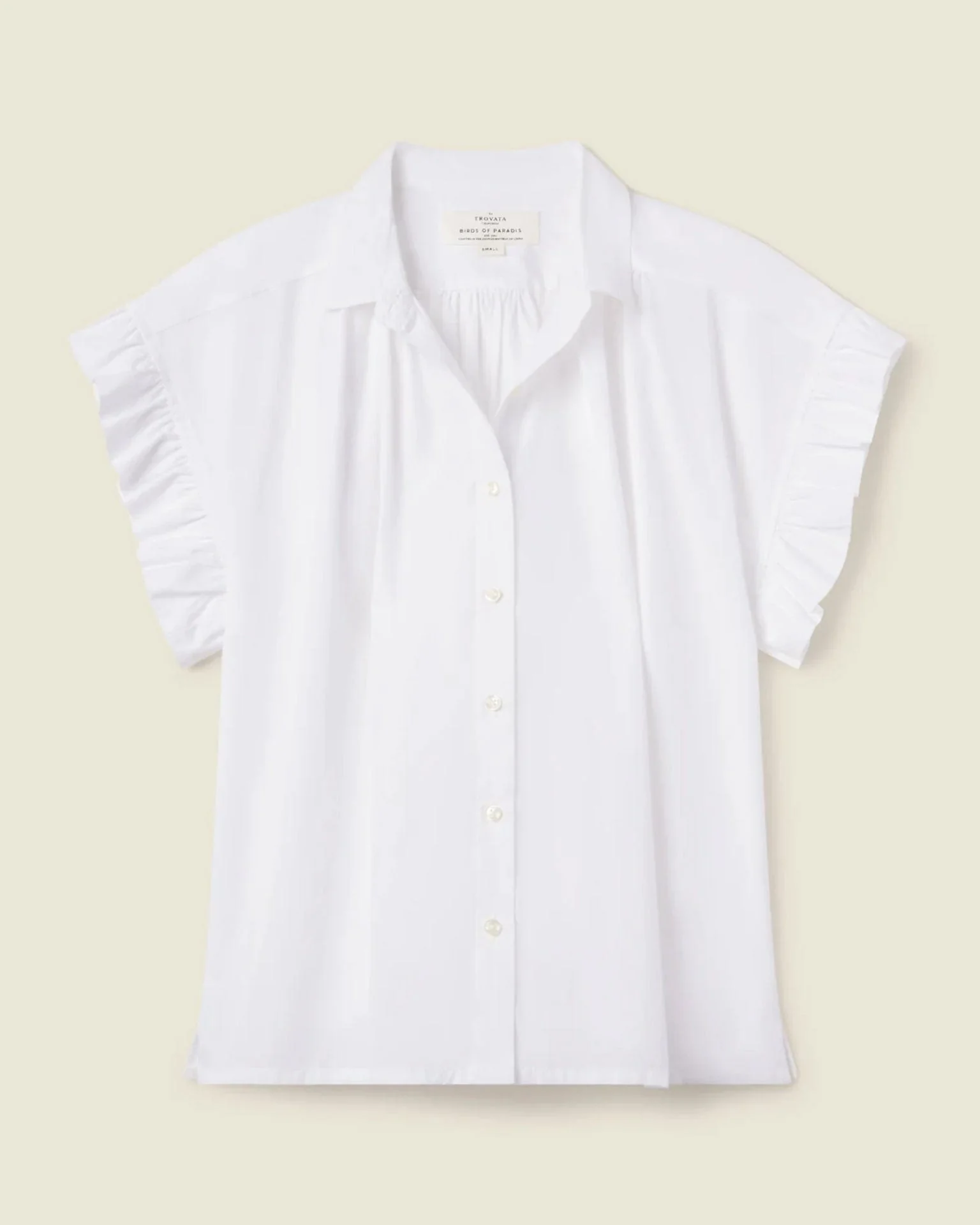 Marianne B Ruffle Sleeve Shirt in White - Image 4