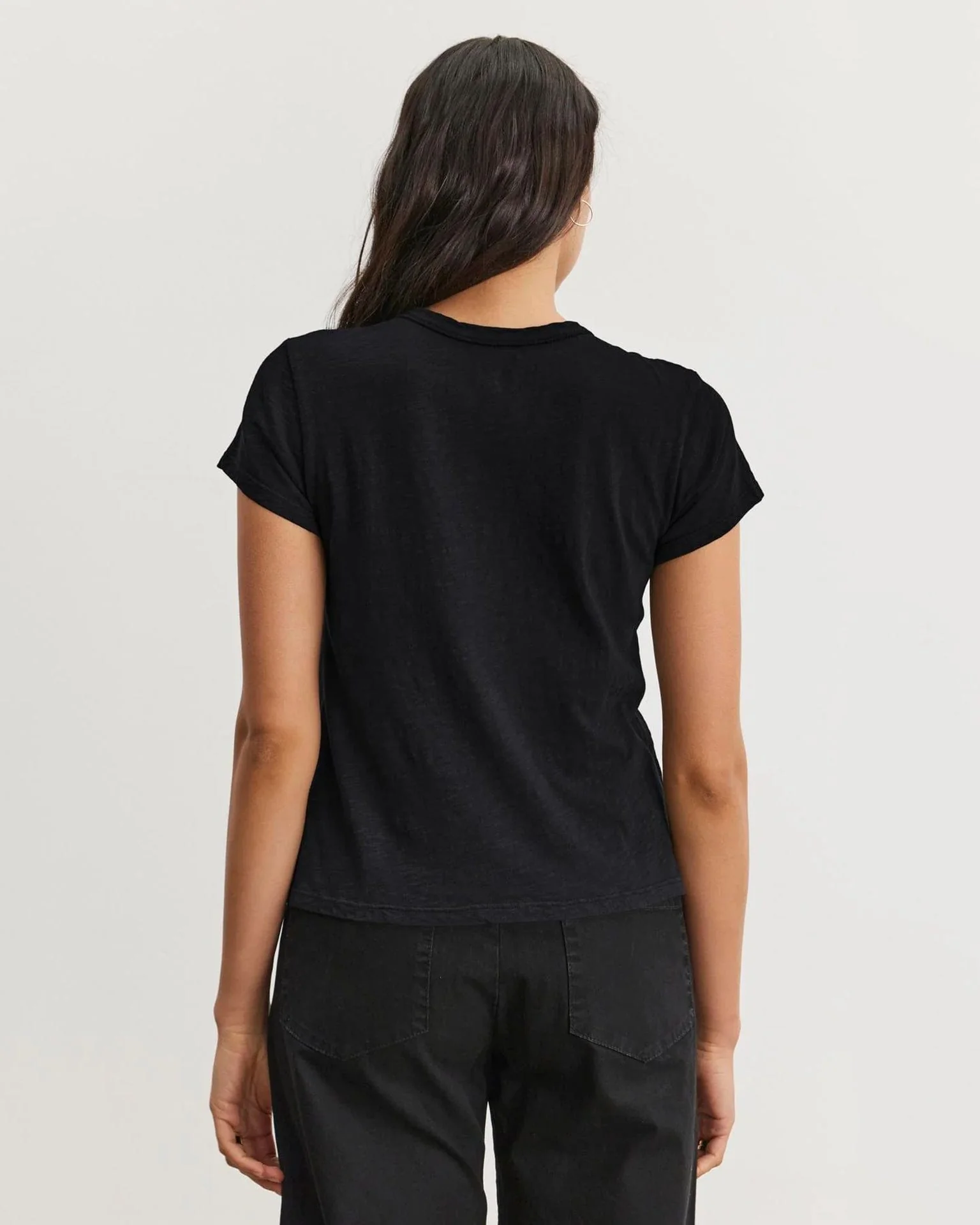 Marie S/S Crop Top in Black - Image 3