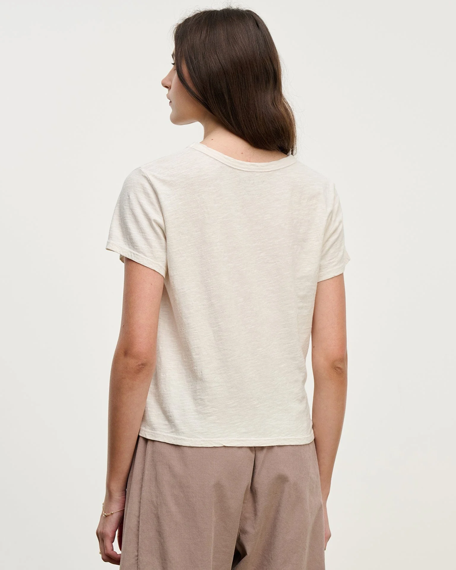 Marie S/S Crop Top in Bisque - Image 3