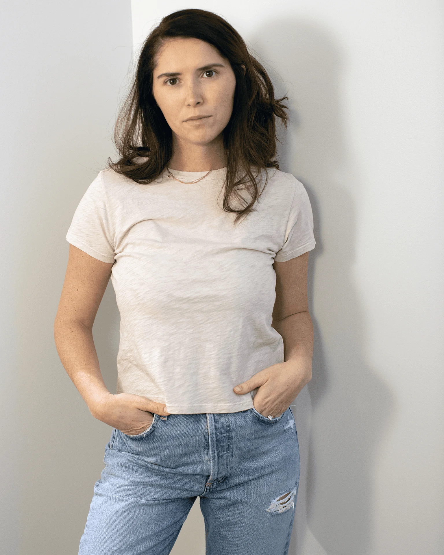 Marika Short Sleeve Crew Neck Crop Top in Dollhouse