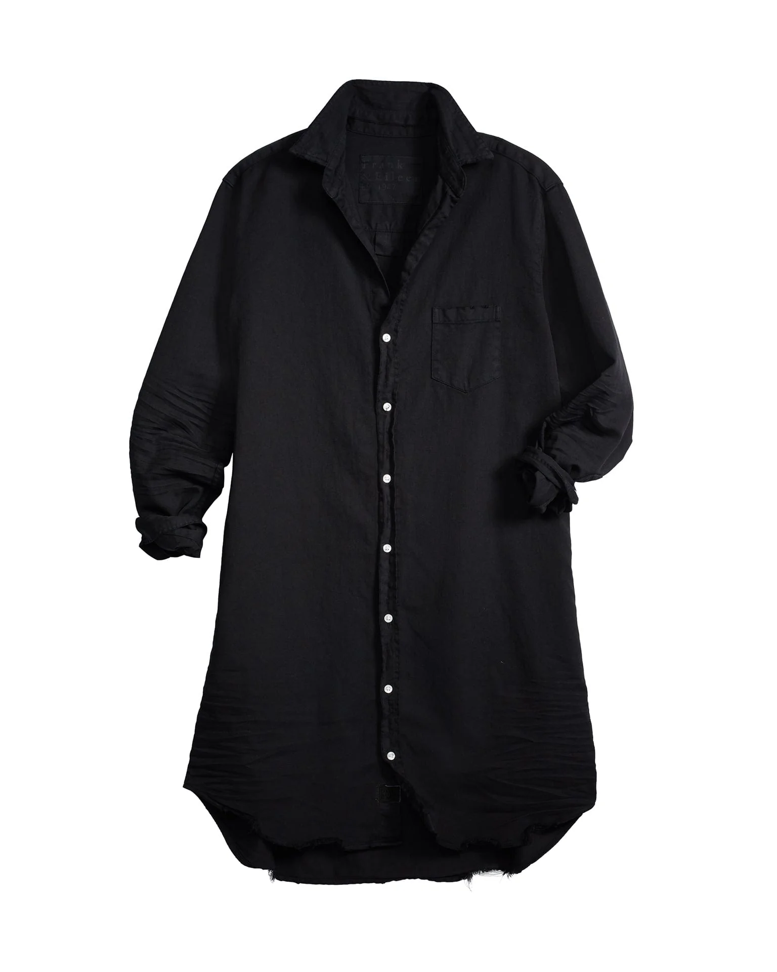 Mary Shirtdress in Black Distressed Famous Denim - Image 5