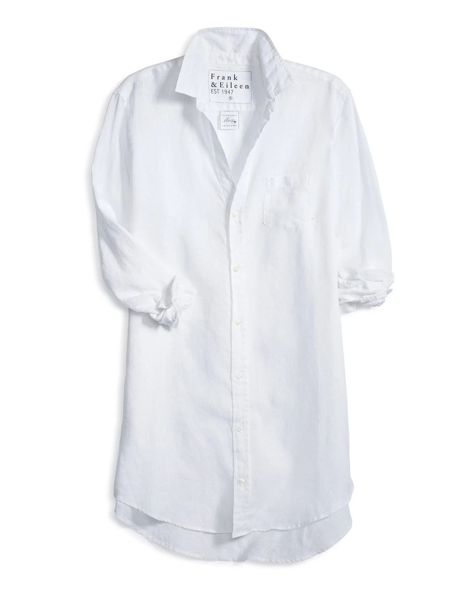 Mary Shirtdress in White Linen - Image 4