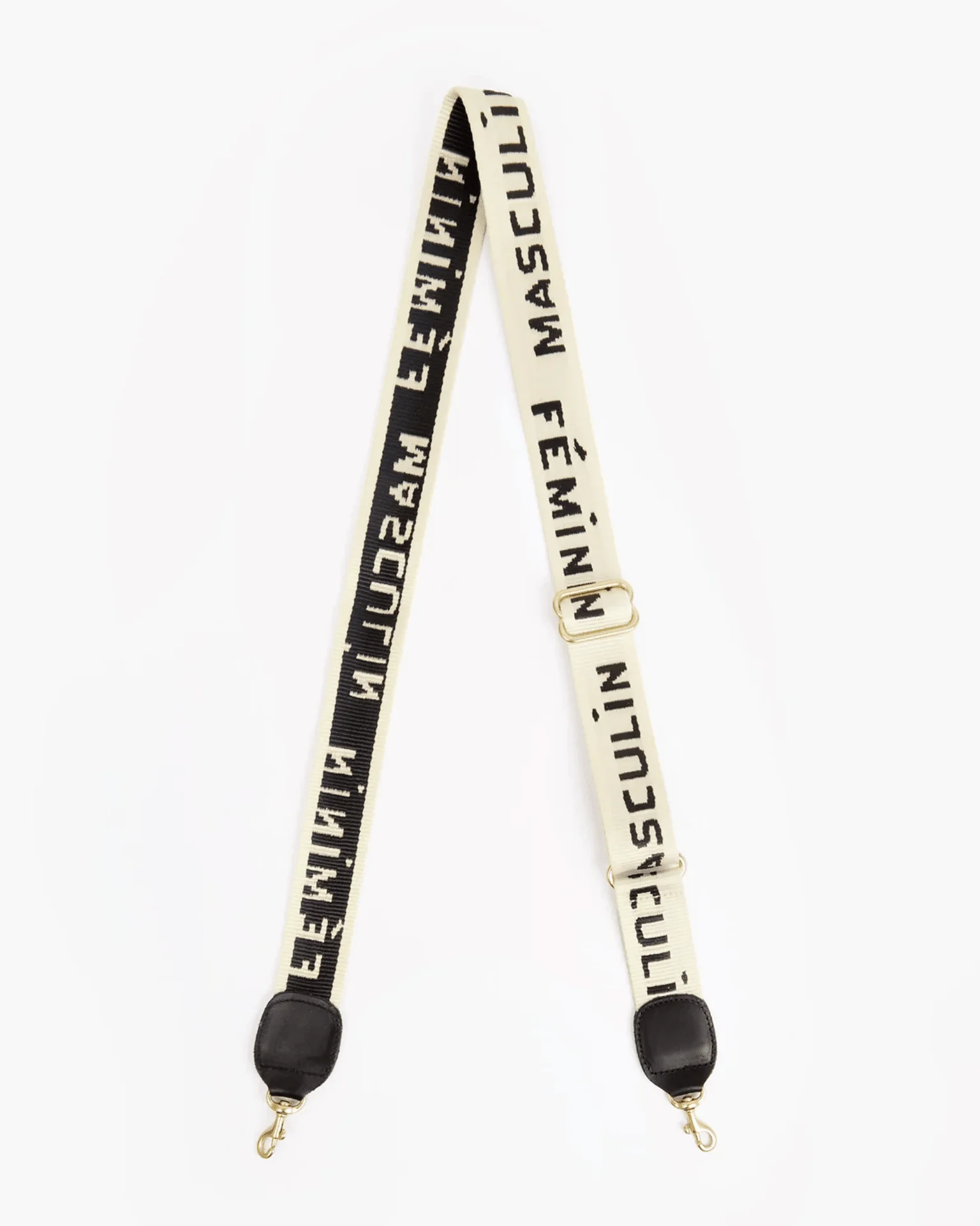 Masculin/Feminin Adj Crossbody Strap in Cream/Black