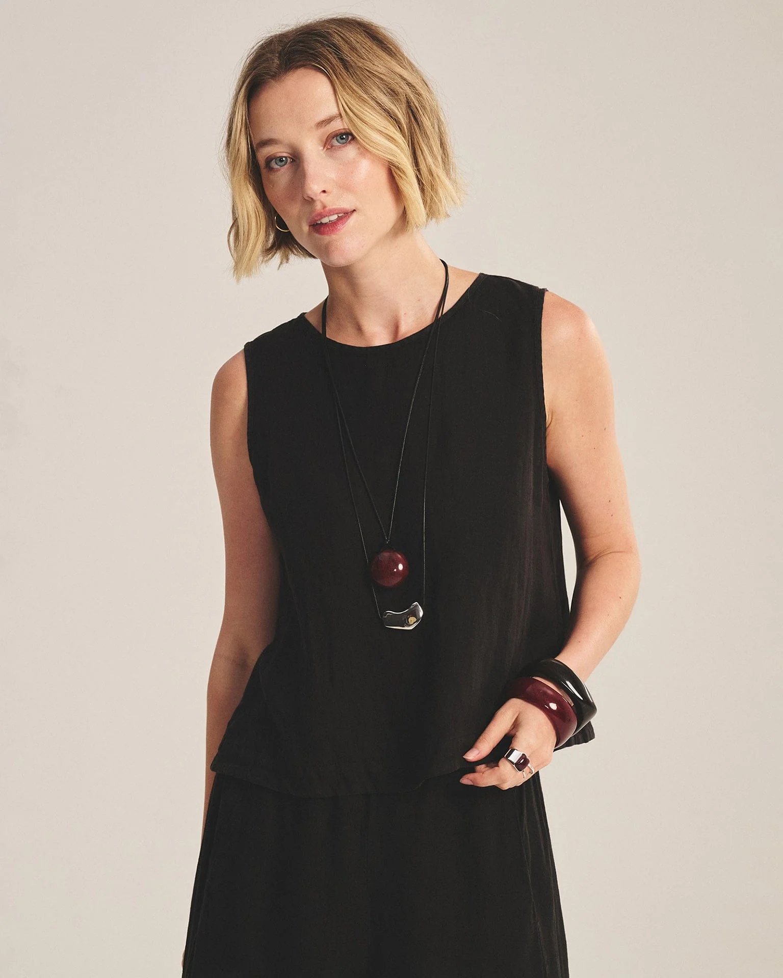Maxine Sleeveless Top in Black - Image 2