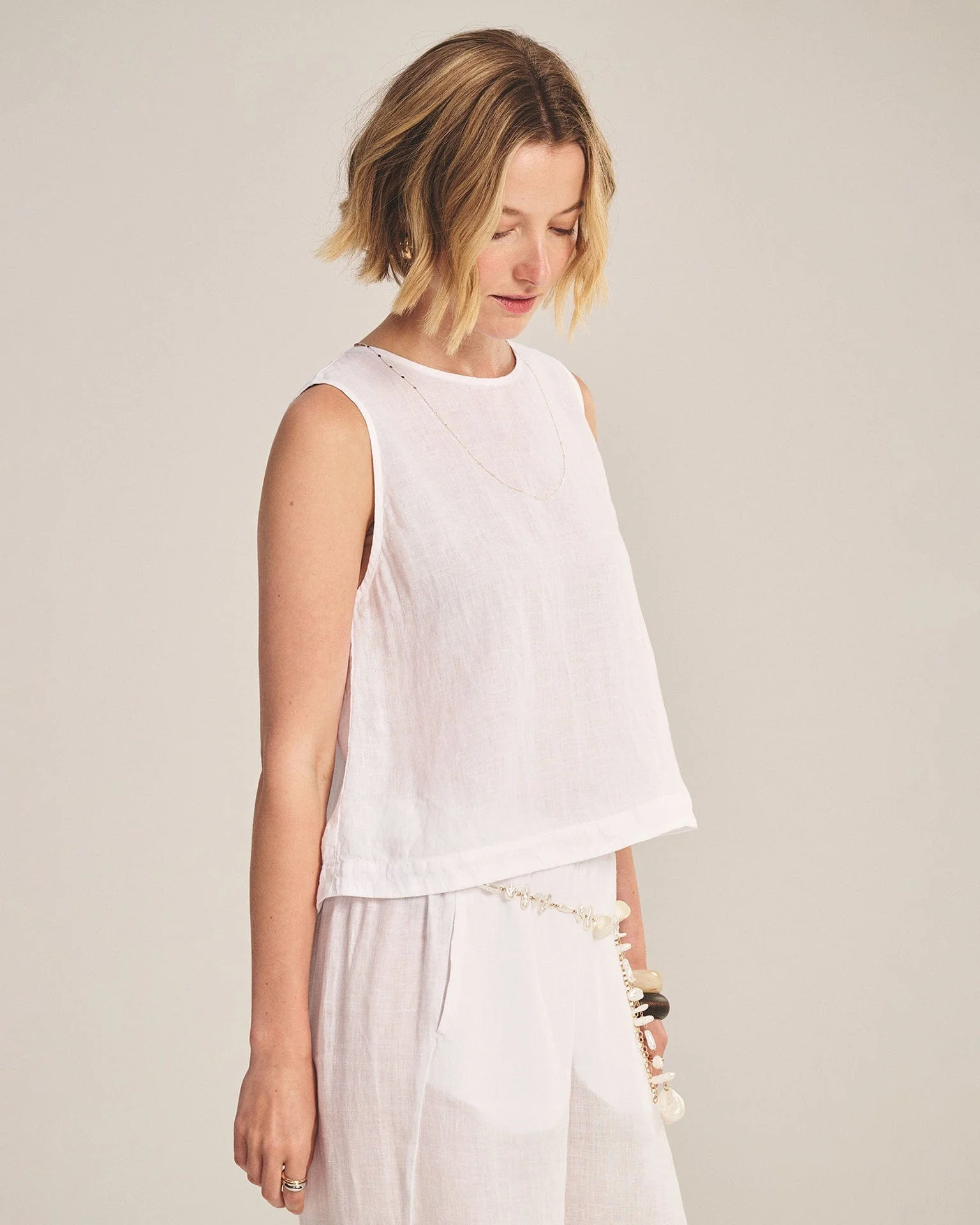 Maxine Sleeveless Top in White - Image 2