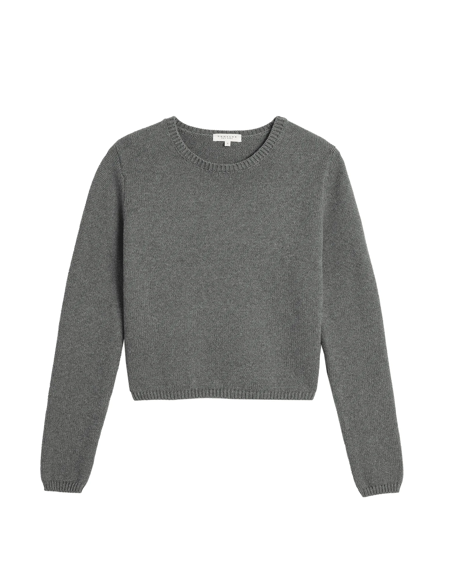 Melina Cotton Cashmere Sweater in Dark Heather Grey - Image 3