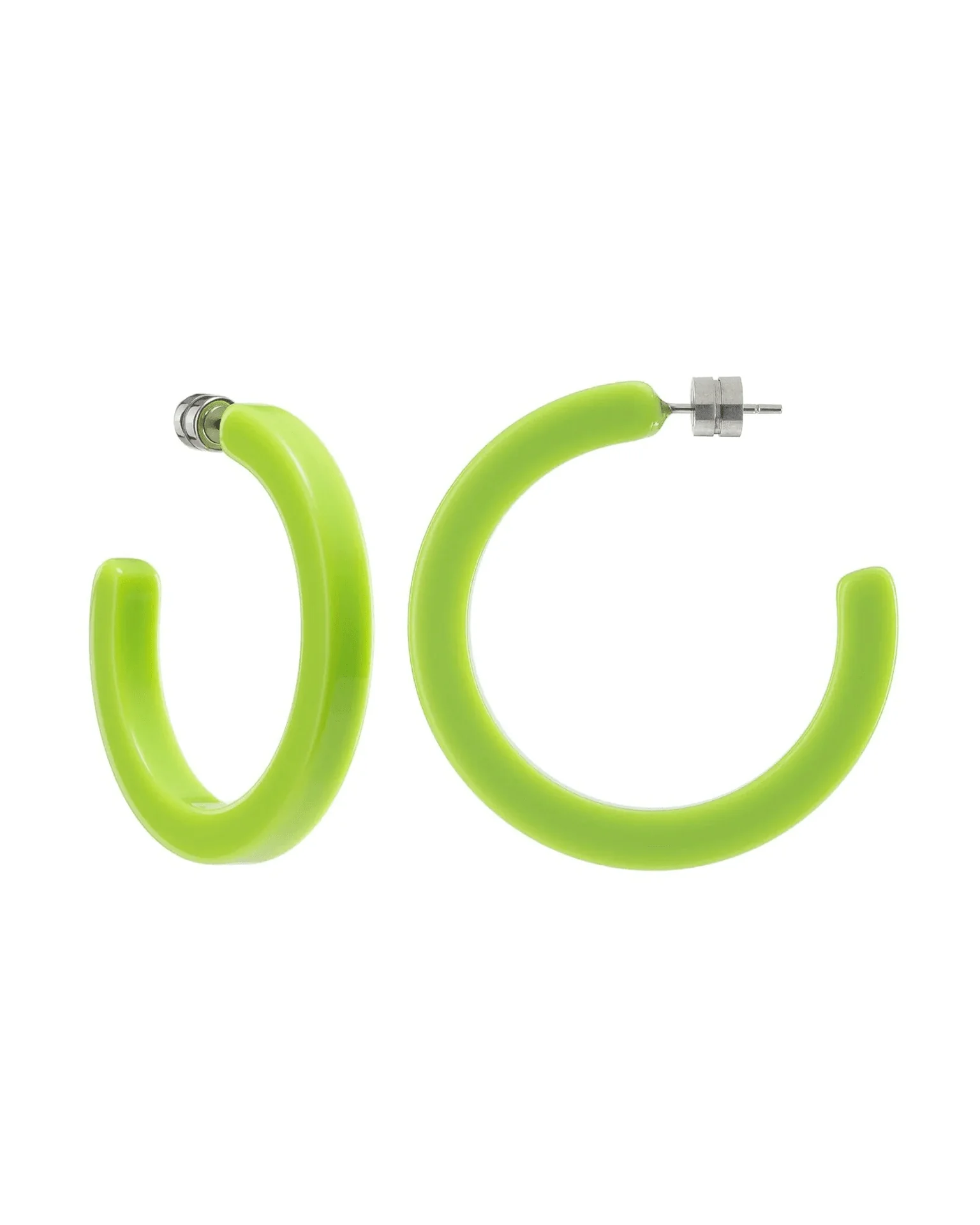 Midi Hoops in Neon Green
