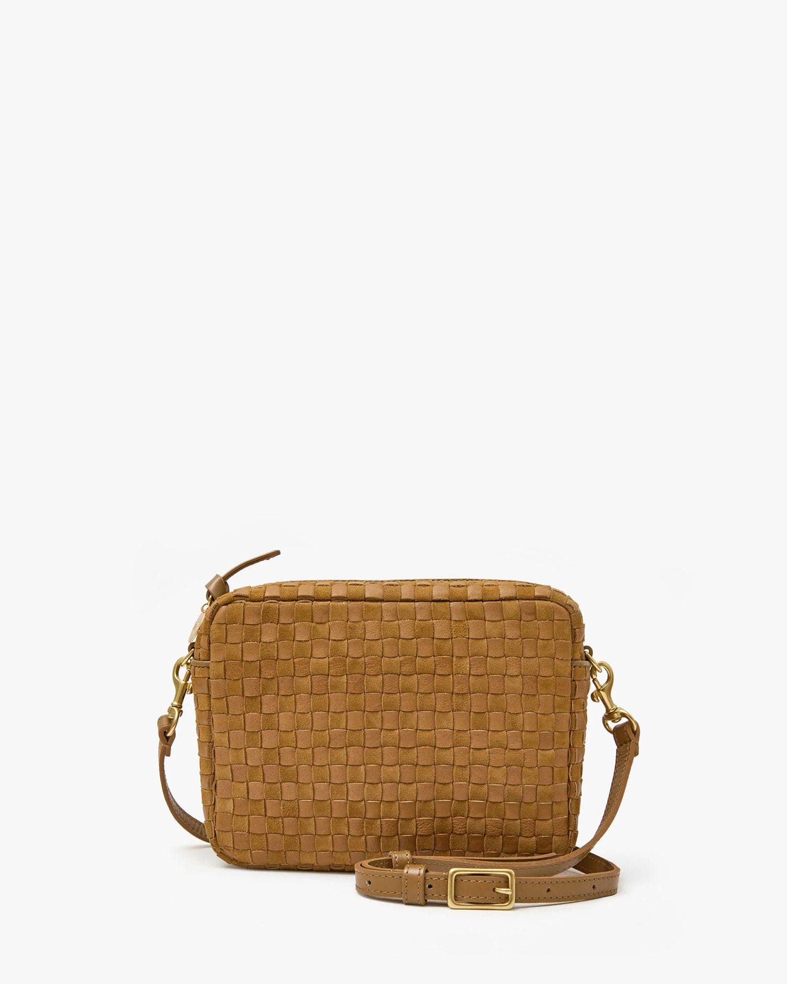Midi Sac - Leather & Suede Woven Checker in Sequoia
