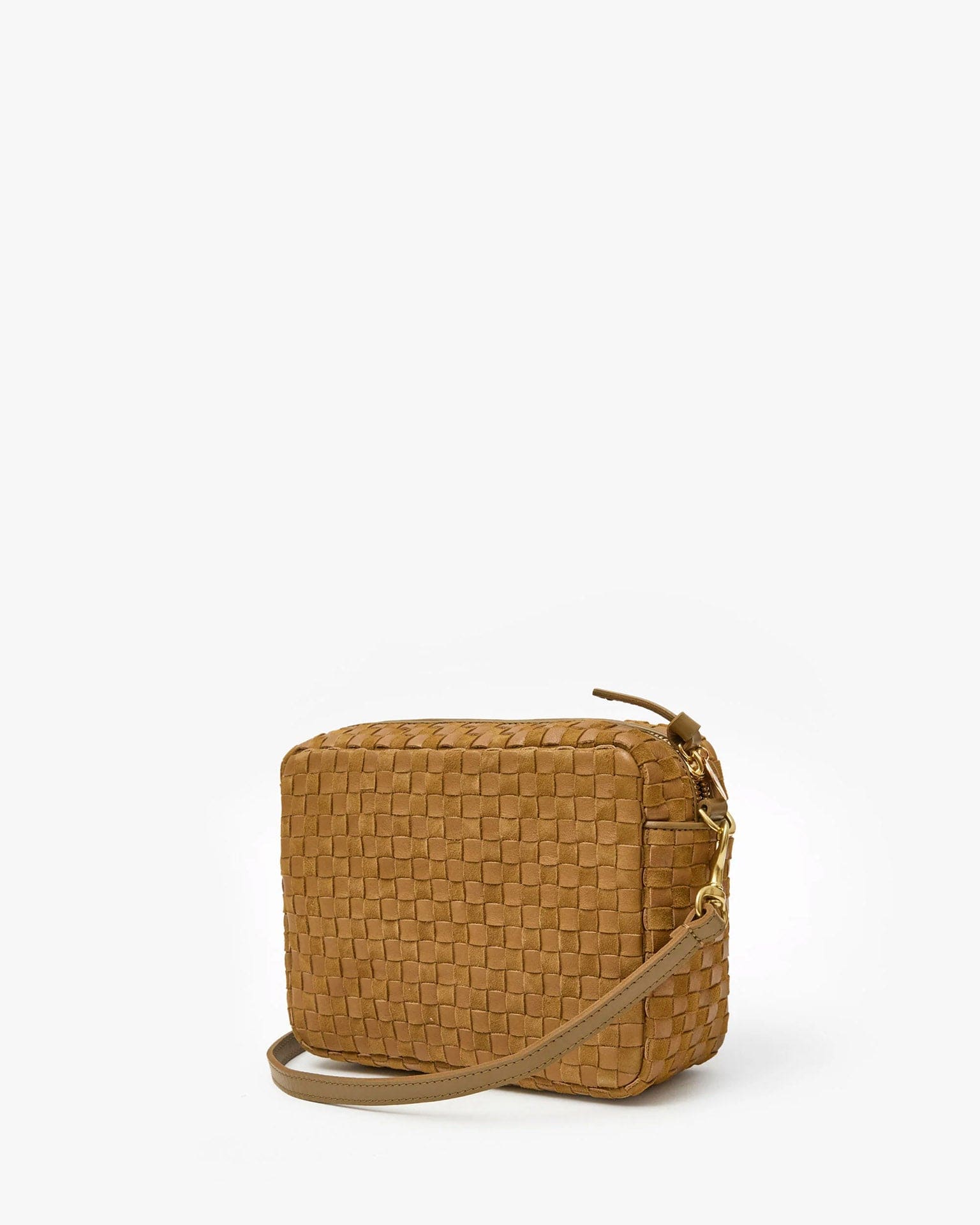 Midi Sac - Leather & Suede Woven Checker in Sequoia - Image 3
