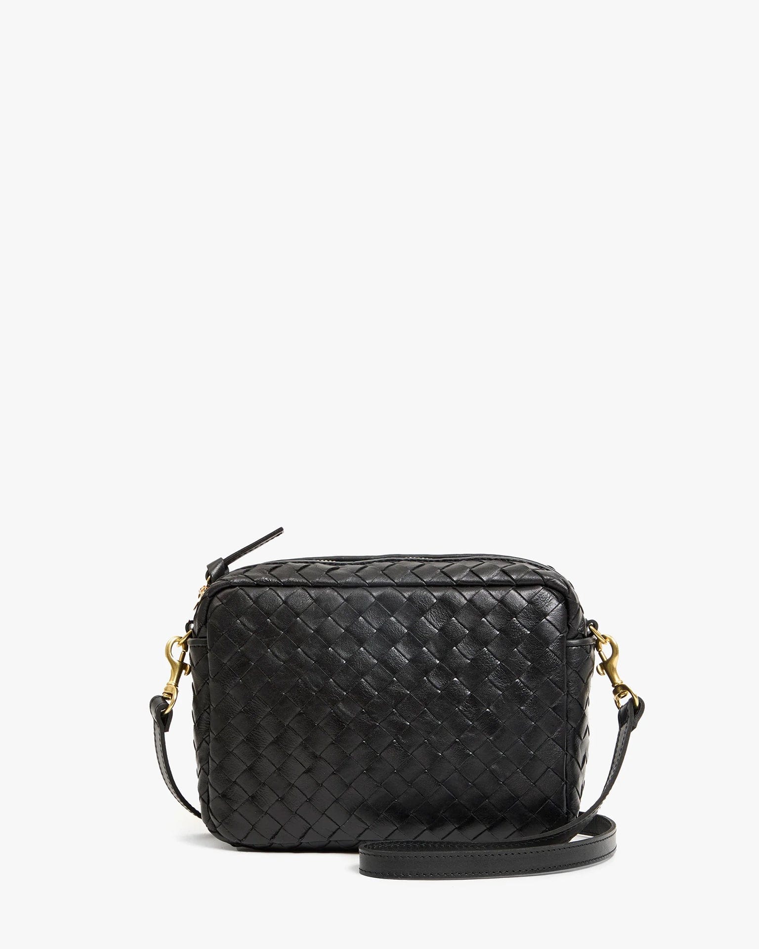 Midi Sac - Med Woven Diagonal in Black