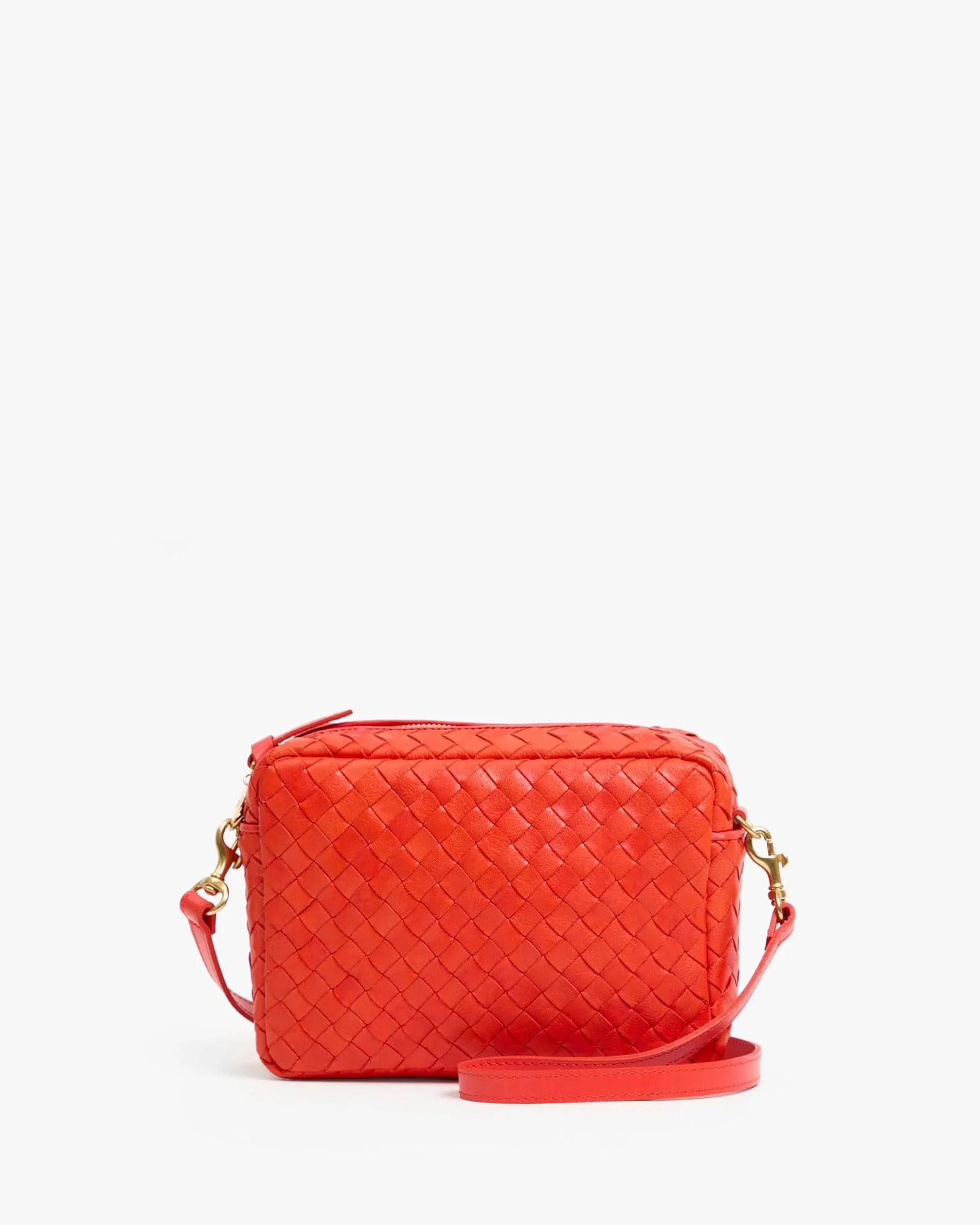Midi Sac - Med Woven Diagonal in Bright Poppy