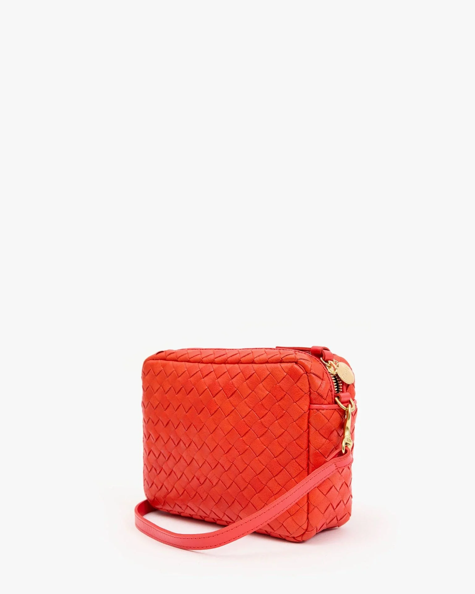 Midi Sac - Med Woven Diagonal in Bright Poppy - Image 4