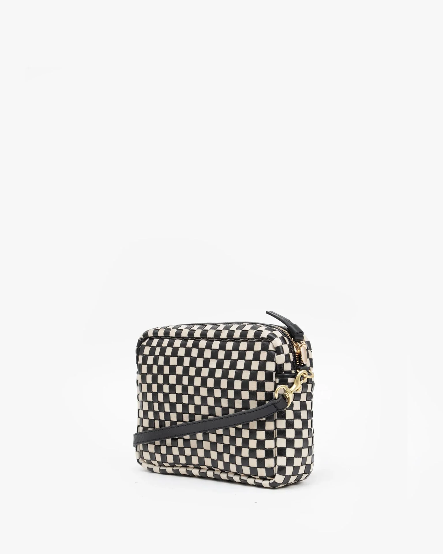Midi Sac - Woven Checker in Black/Cream - Image 4