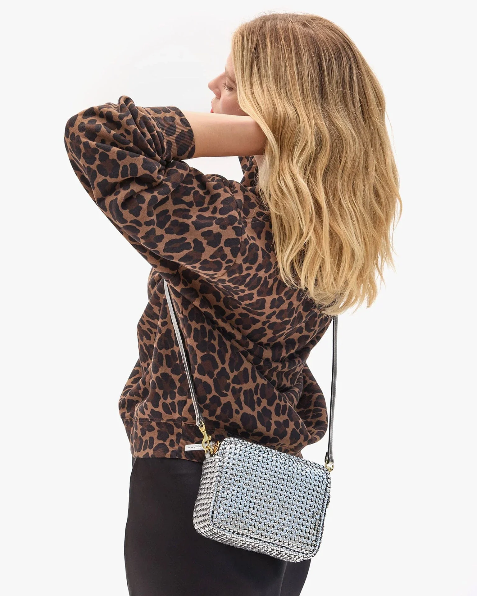 Midi Sac - Woven Etoile in Silver - Image 2
