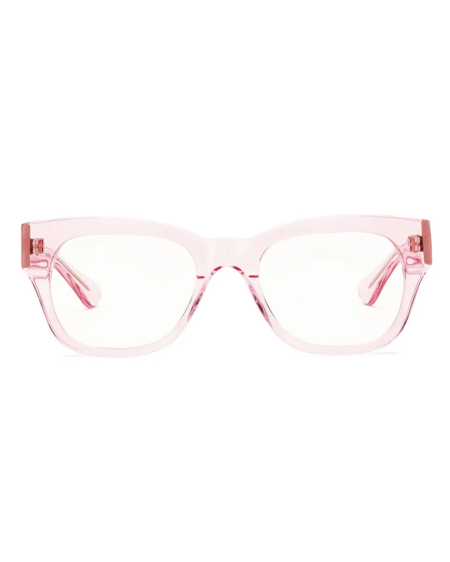 Miklos Reading Glasses in Polished Clear Pink