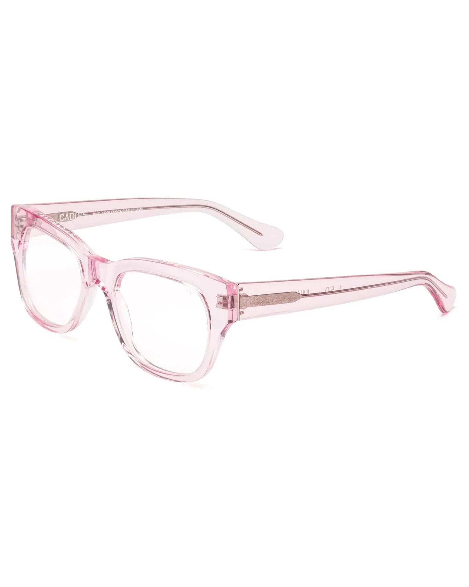 Miklos Reading Glasses in Polished Clear Pink - Image 3