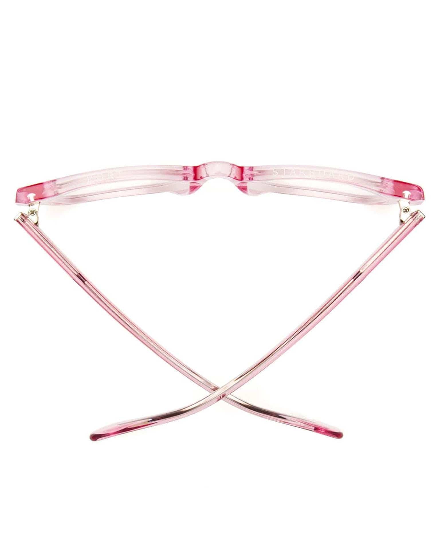 Miklos Reading Glasses in Polished Clear Pink - Image 4
