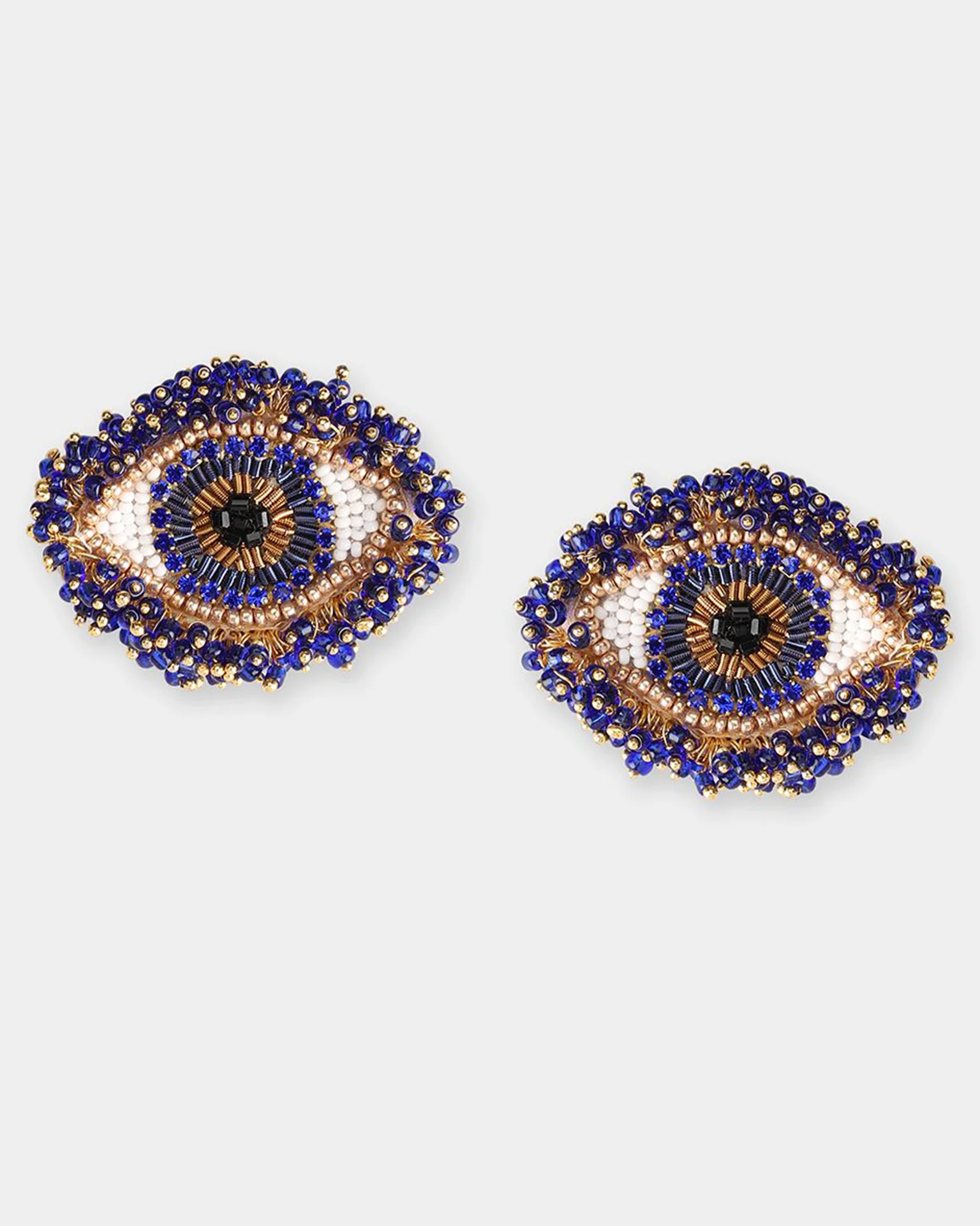 Milos Eye Earrings in Navy