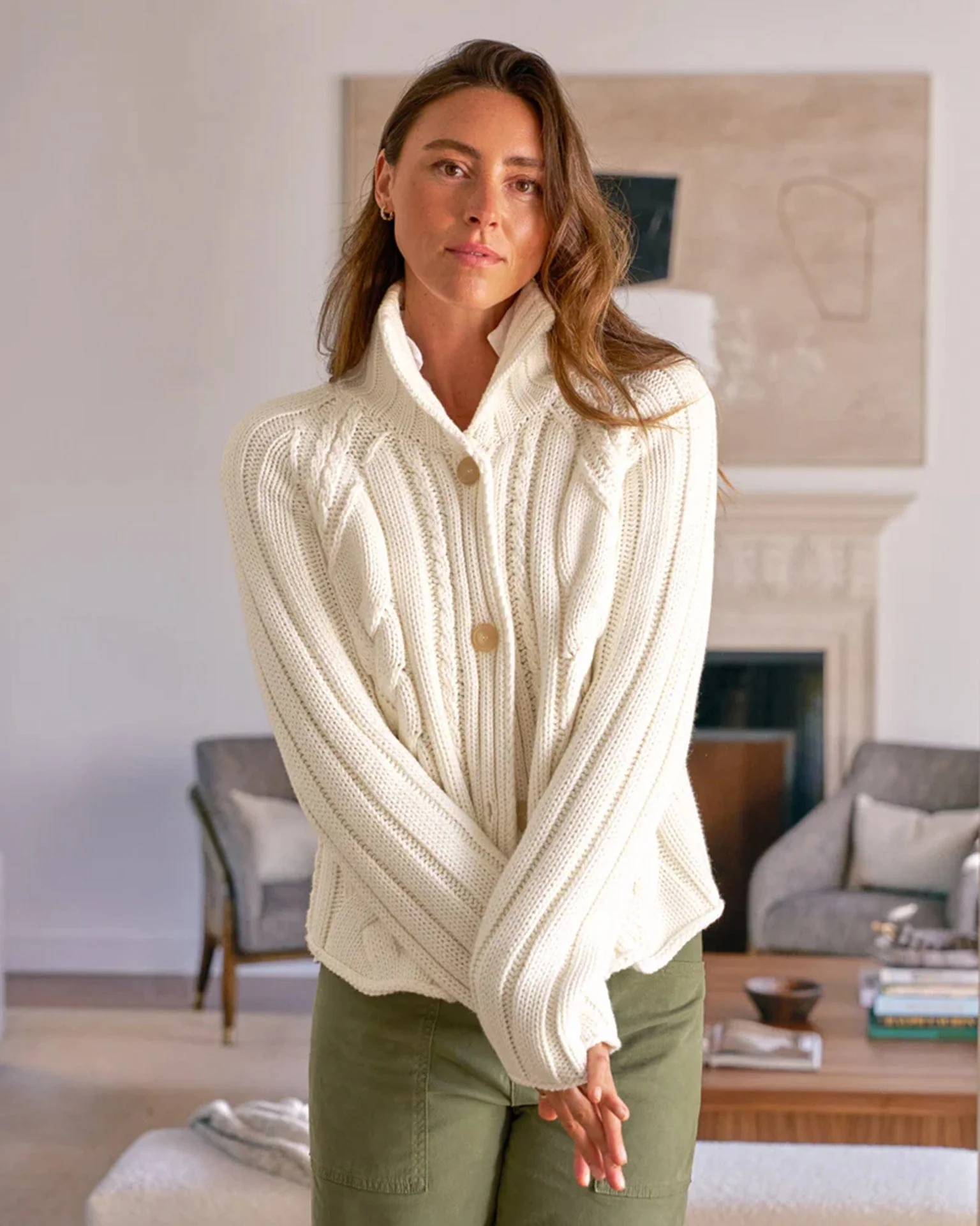 Mini Cardigan in Ivory - Image 5