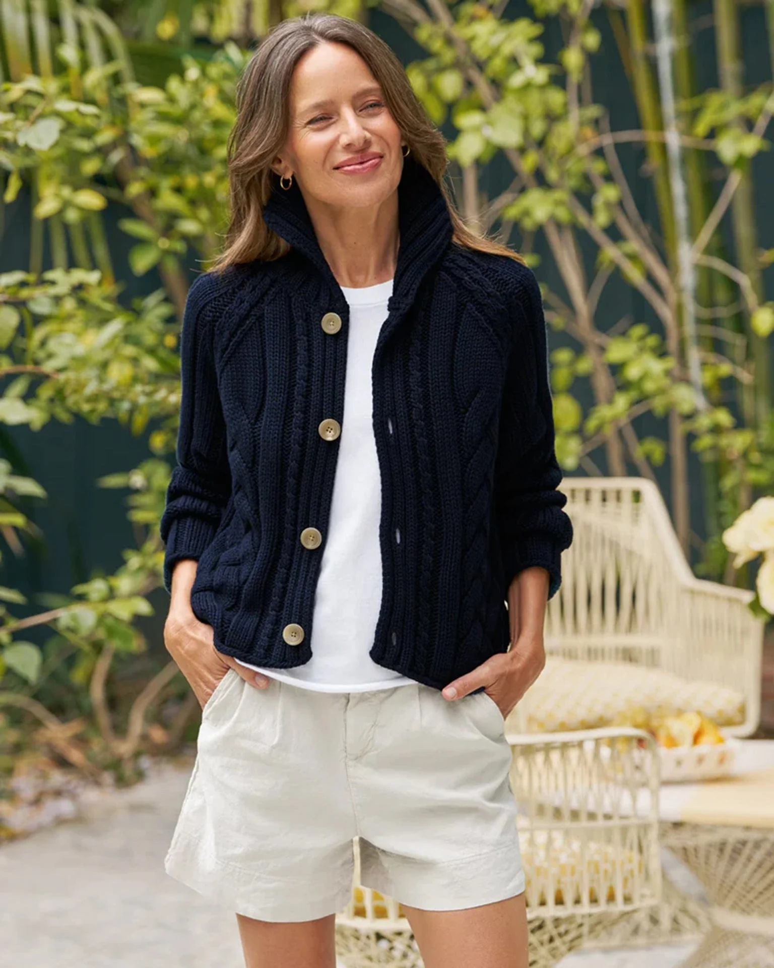 Mini Cardigan in Marine