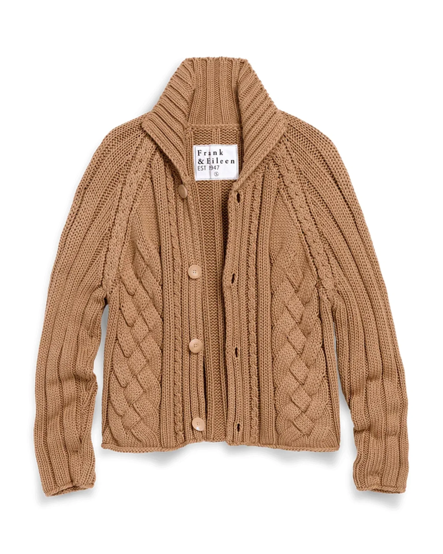 Mini Cotswolds Cable Cardigan in Camel - Image 7