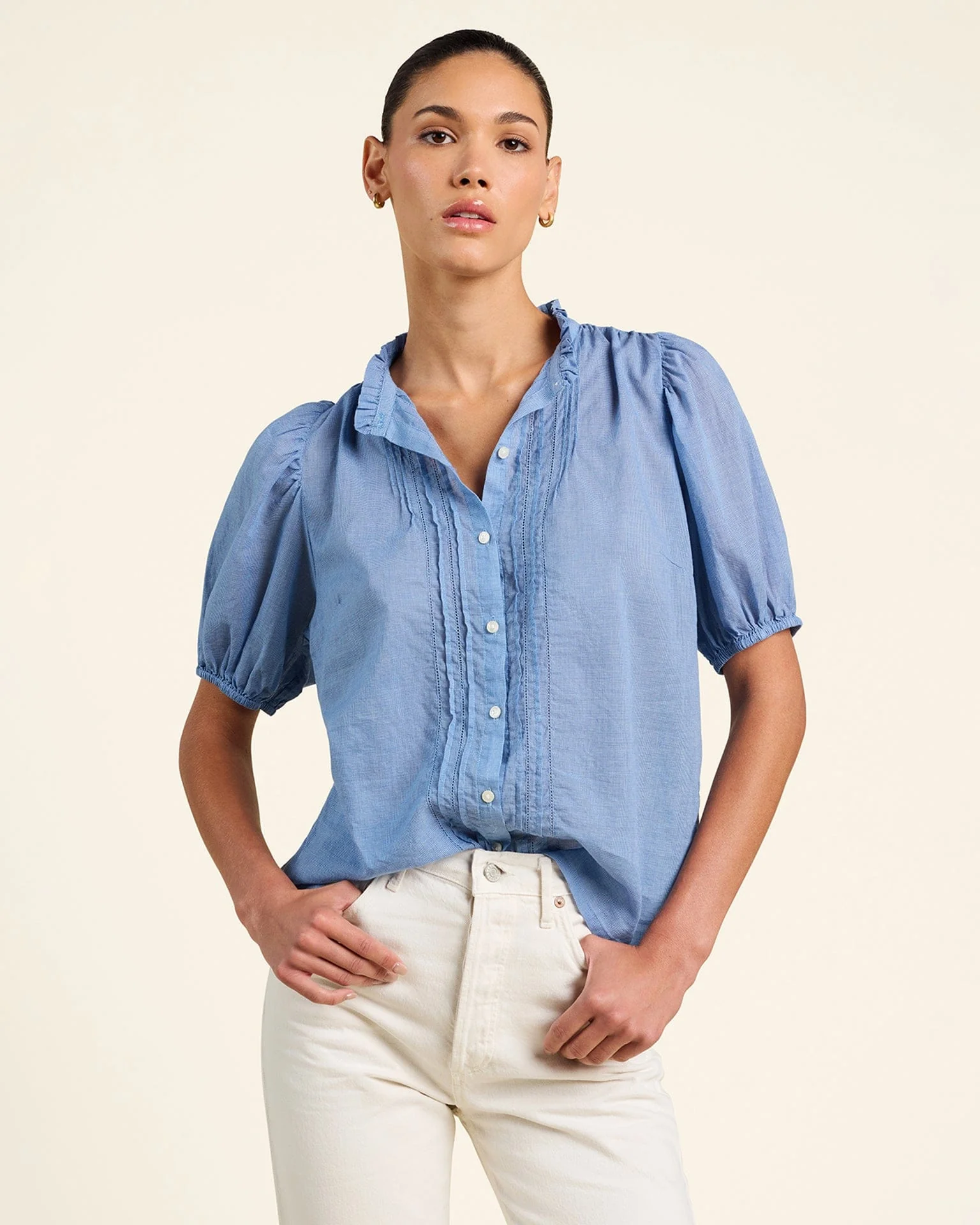 Mira Blouse in Brisa Houndstooth