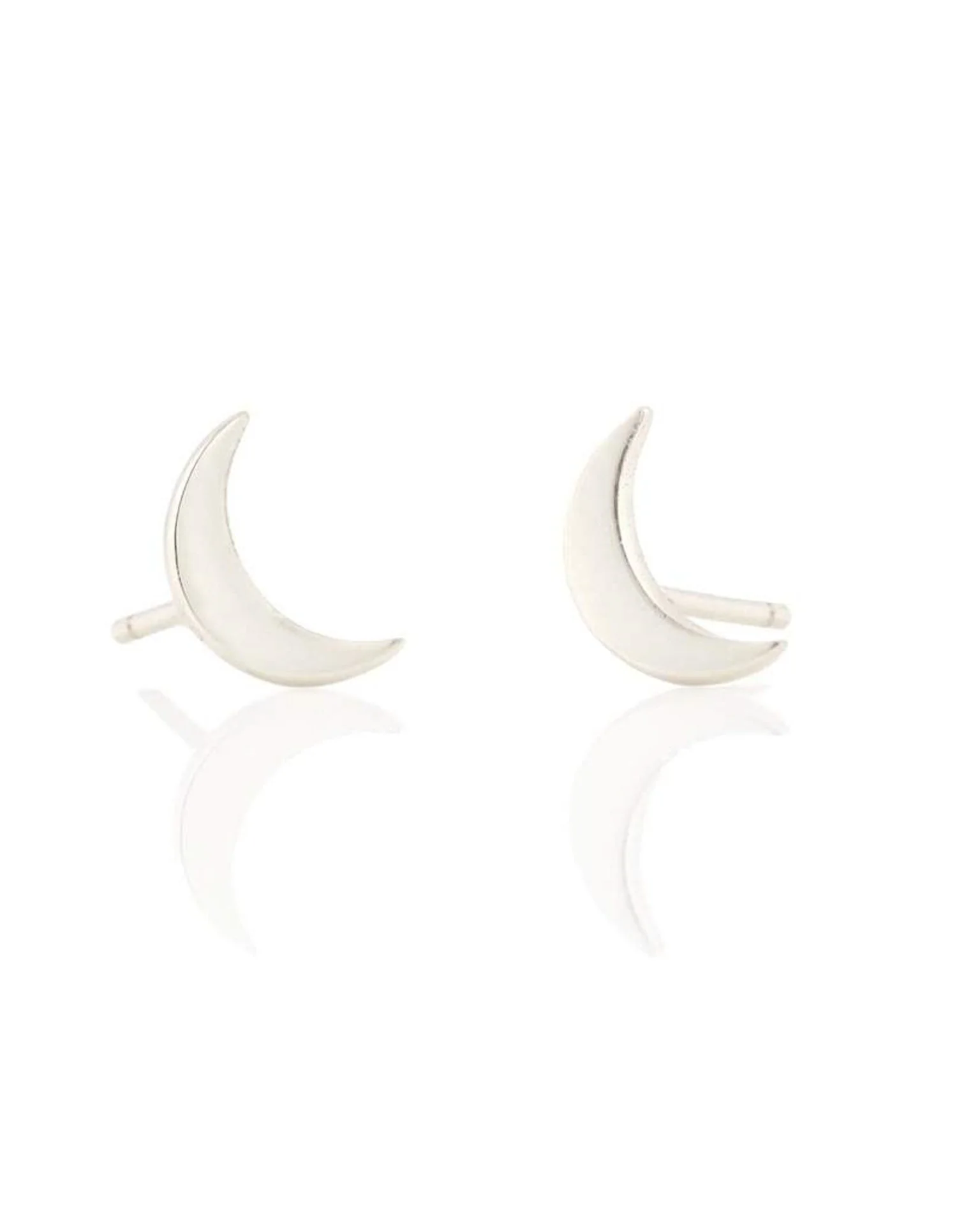 Moon Studs in Silver