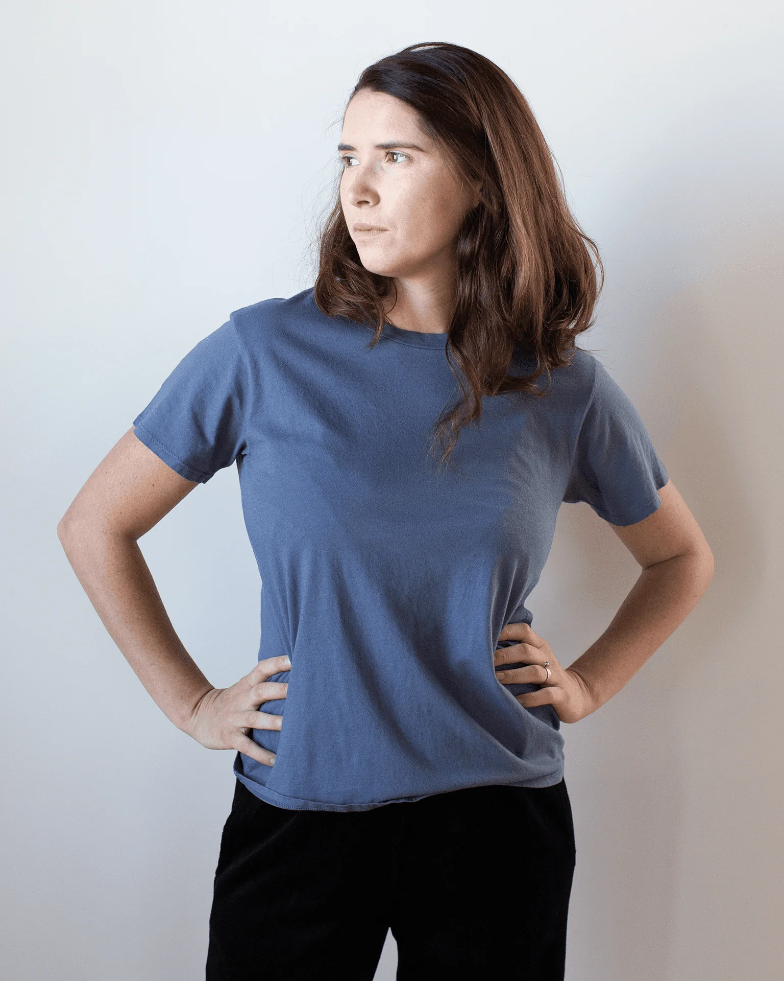 Moore Relaxed Fine Jersey Tee in Indigo - Image 2