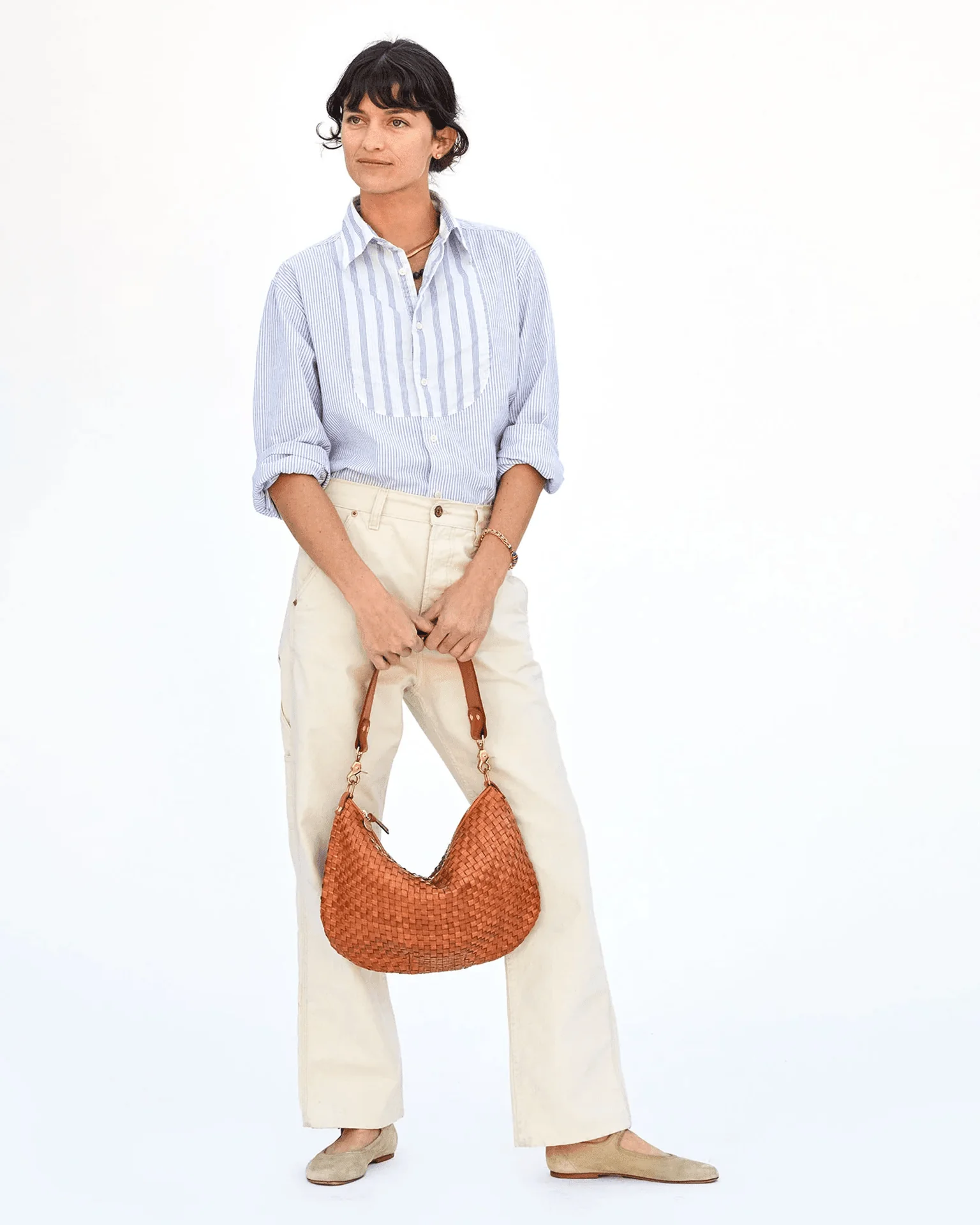 Moyen Messenger in Natural Woven Checker - Image 2