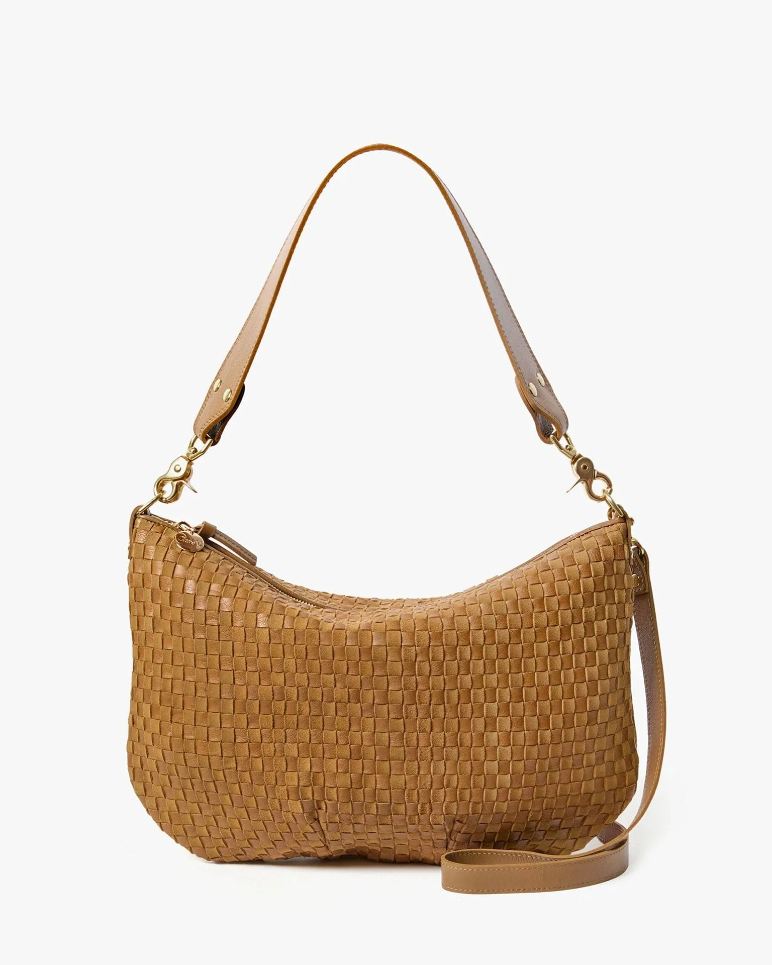 Moyen Messenger - Leather & Suede Woven Checker in Sequoia