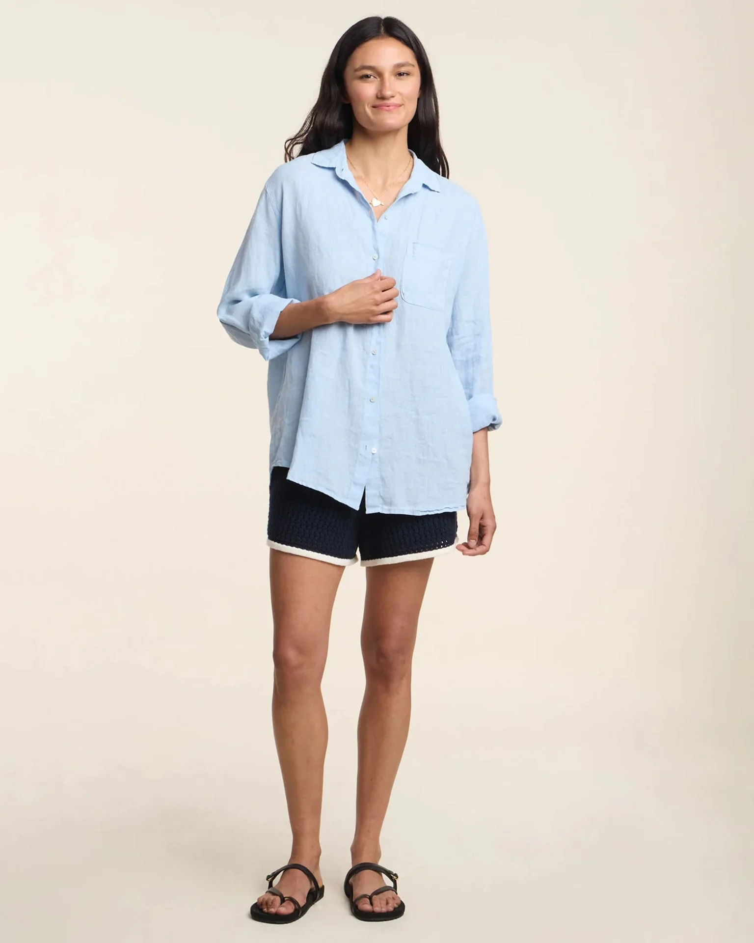 Mulholland Button Up Top In Billow - Image 2