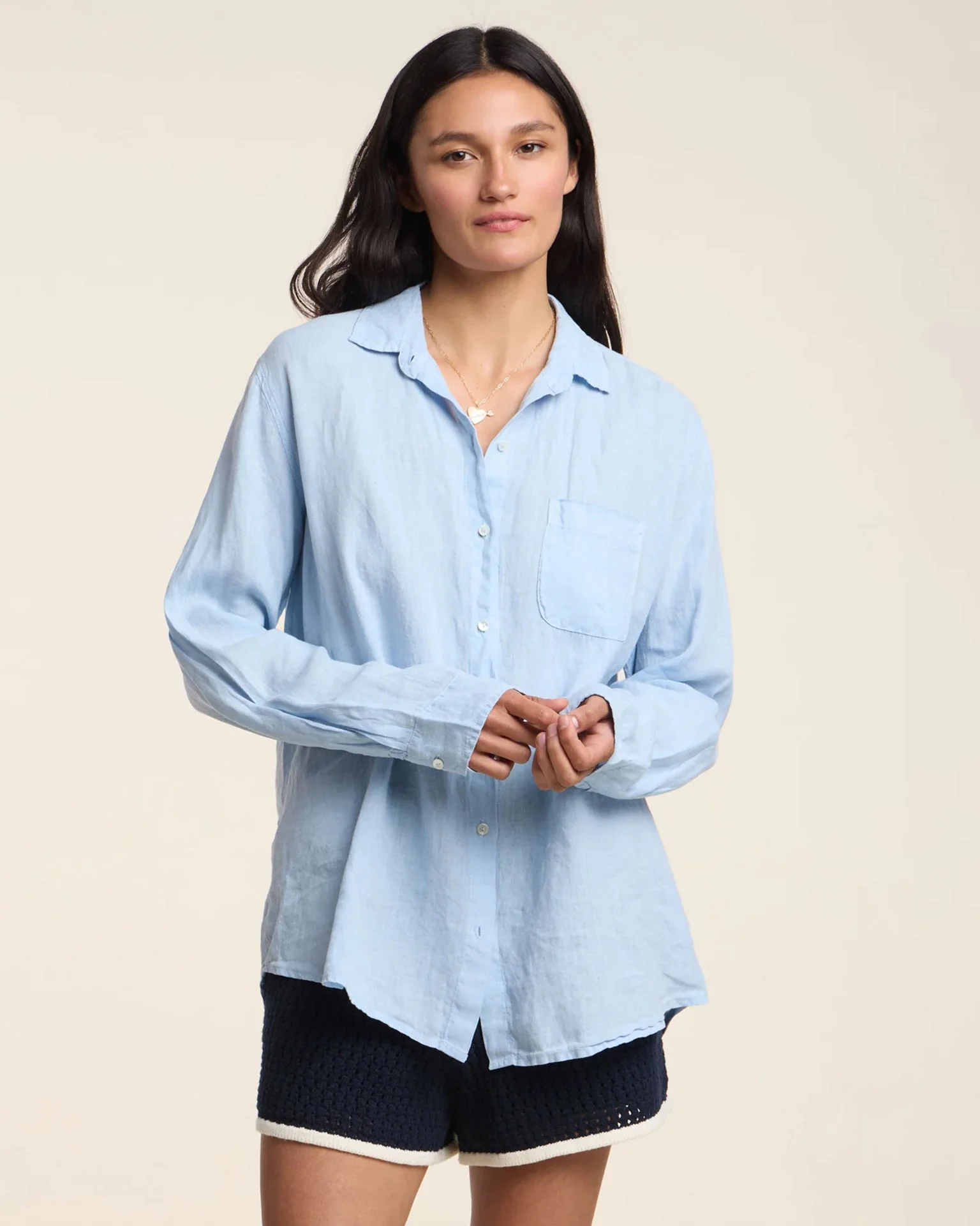Mulholland Button Up Top In Billow - Image 4