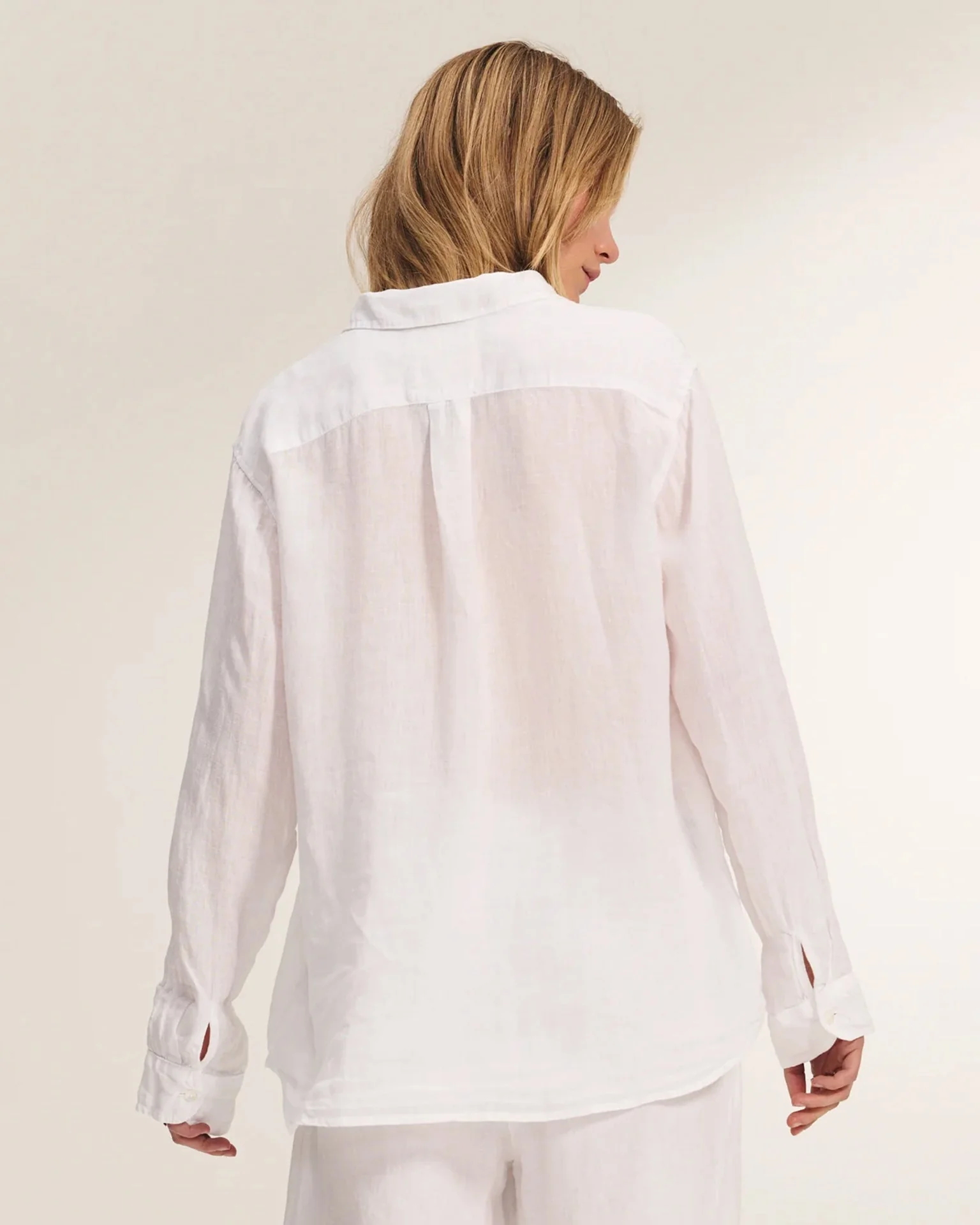 Mulholland Button Up Top In White - Image 3
