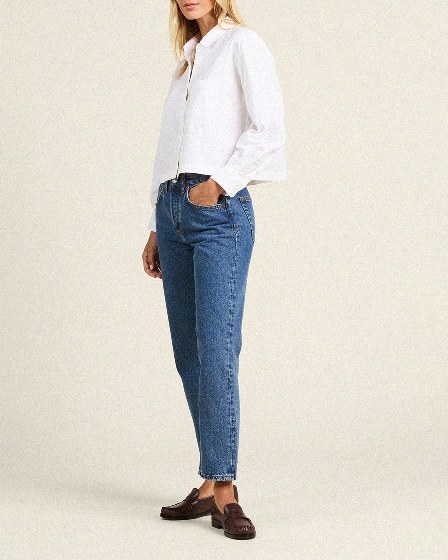 Nessa Shirt in White Cotton Twill - Image 2