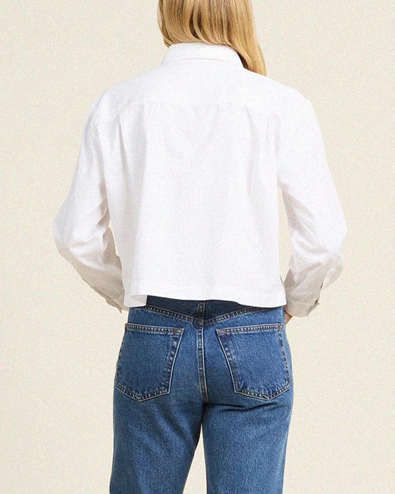 Nessa Shirt in White Cotton Twill - Image 3