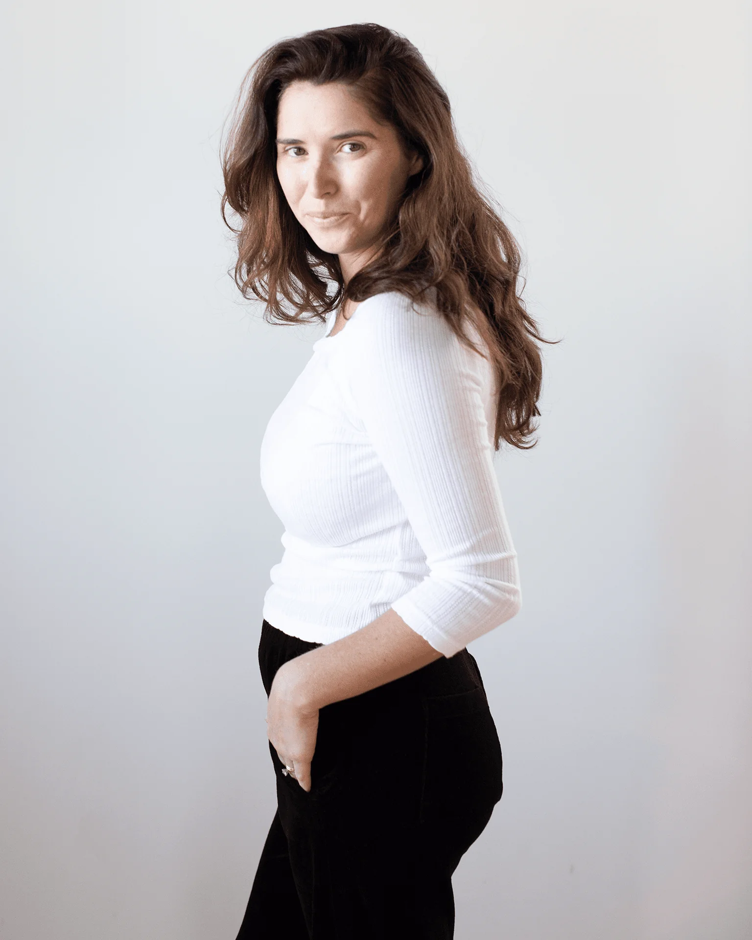 Nima L/S Boatneck Top in White - Image 2