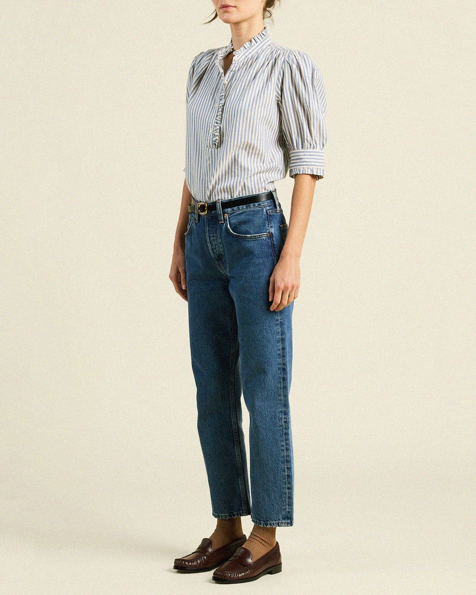 Noah Blouse in Oceanview Stripe - Image 2