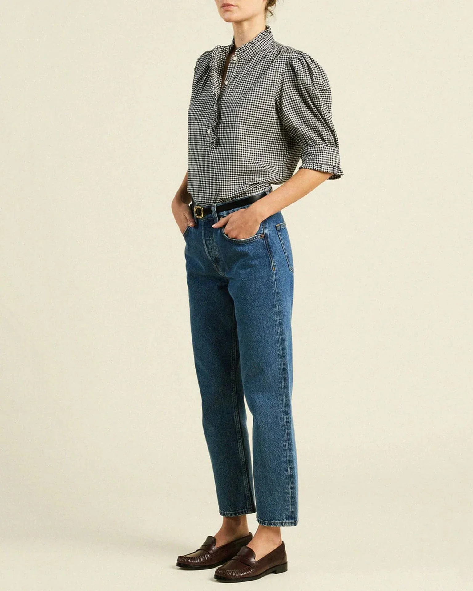 Noah Blouse in Onyx Check - Image 2