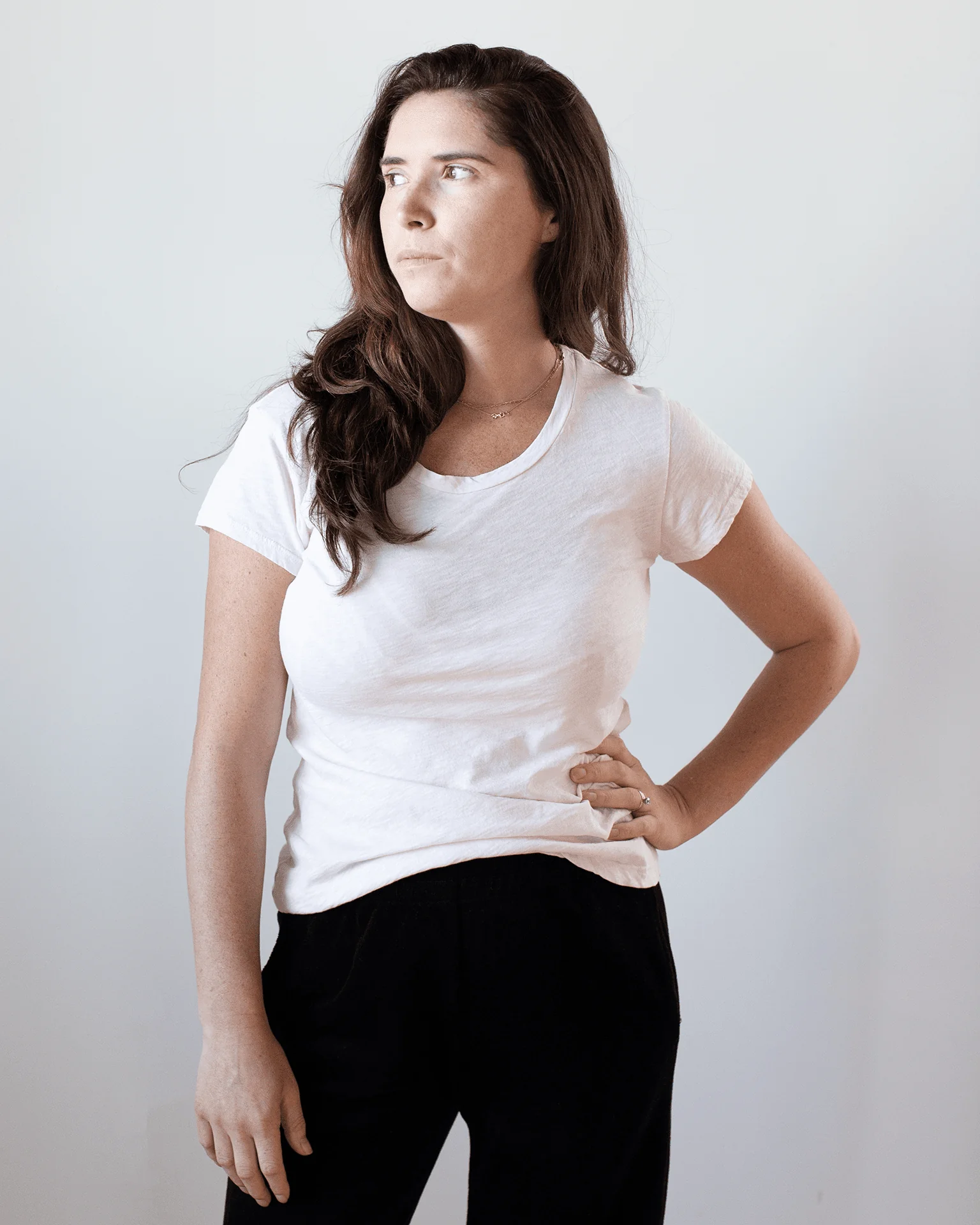 Odelia Scoop Neck Tee in Puff