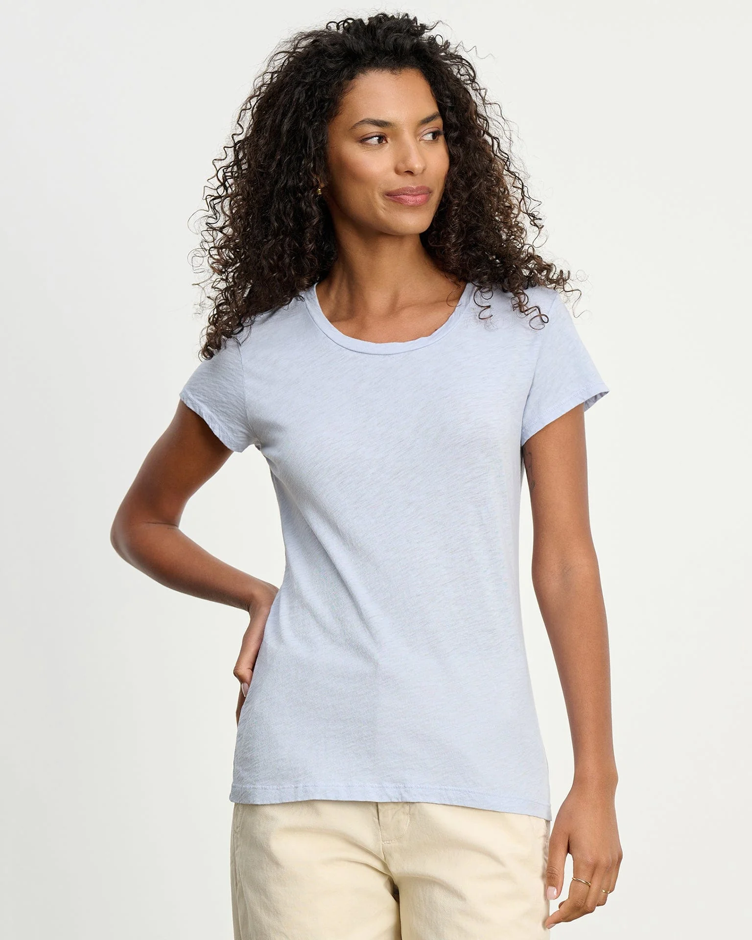 Odelia Scoop Neck Tee in Soho Sky