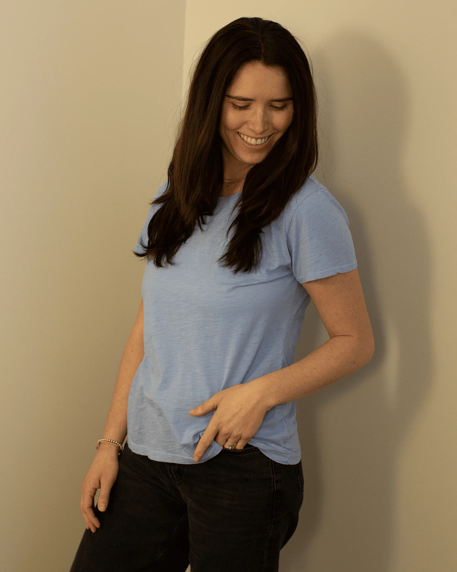 Odelia Short Sleeve Crew Neck Top in Sailboat