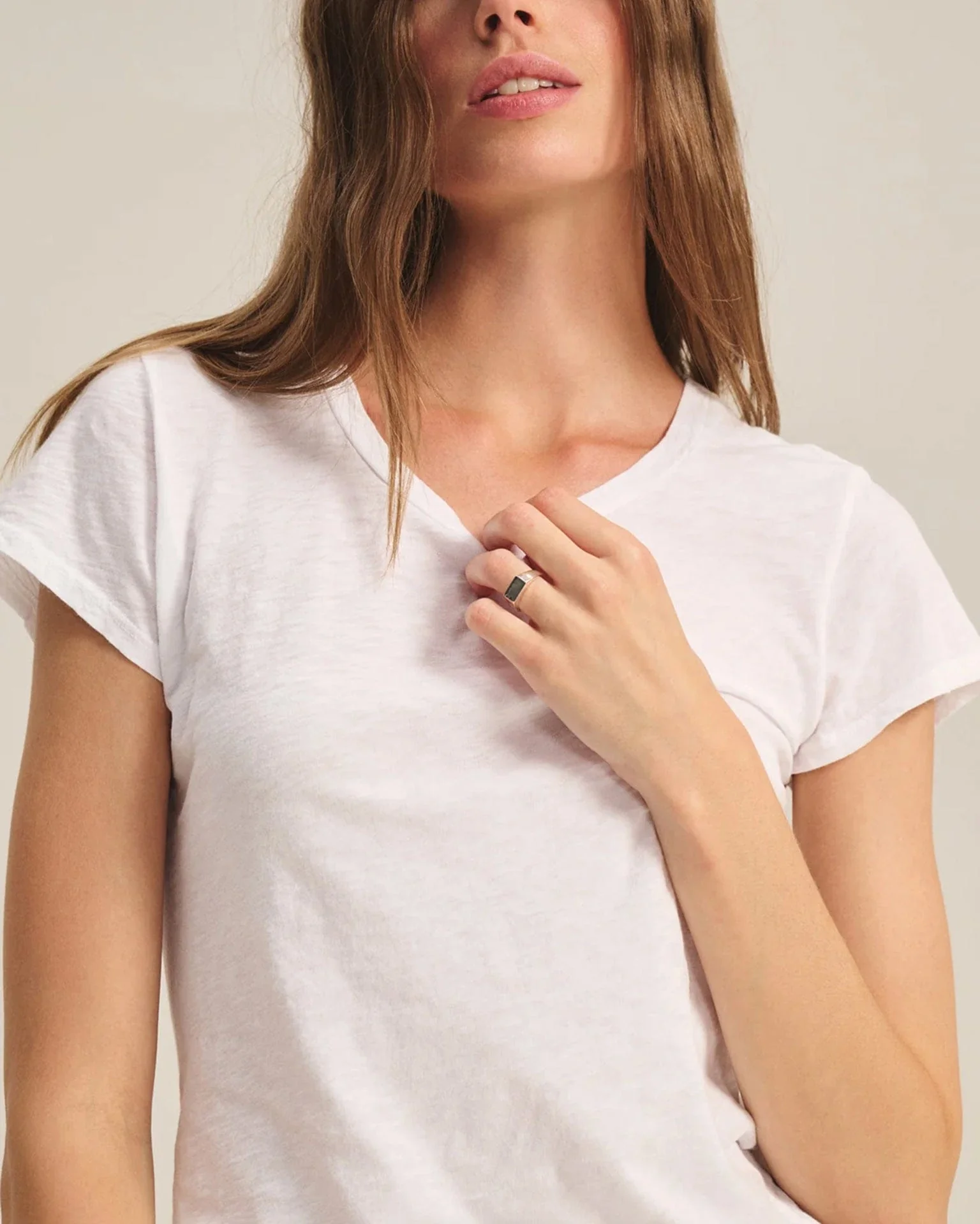 Odelia Short Sleeve Crew Neck Top in White - Image 3